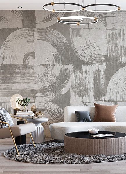 Brushstrokes Dove Grey Wall Mural