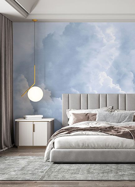 In The Clouds Sky Blue Wall Mural
