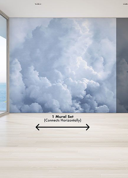 In The Clouds Sky Blue Wall Mural