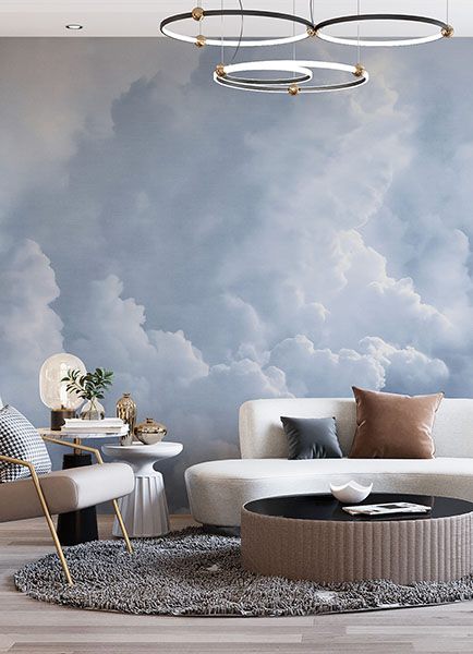 In The Clouds Sky Blue Wall Mural