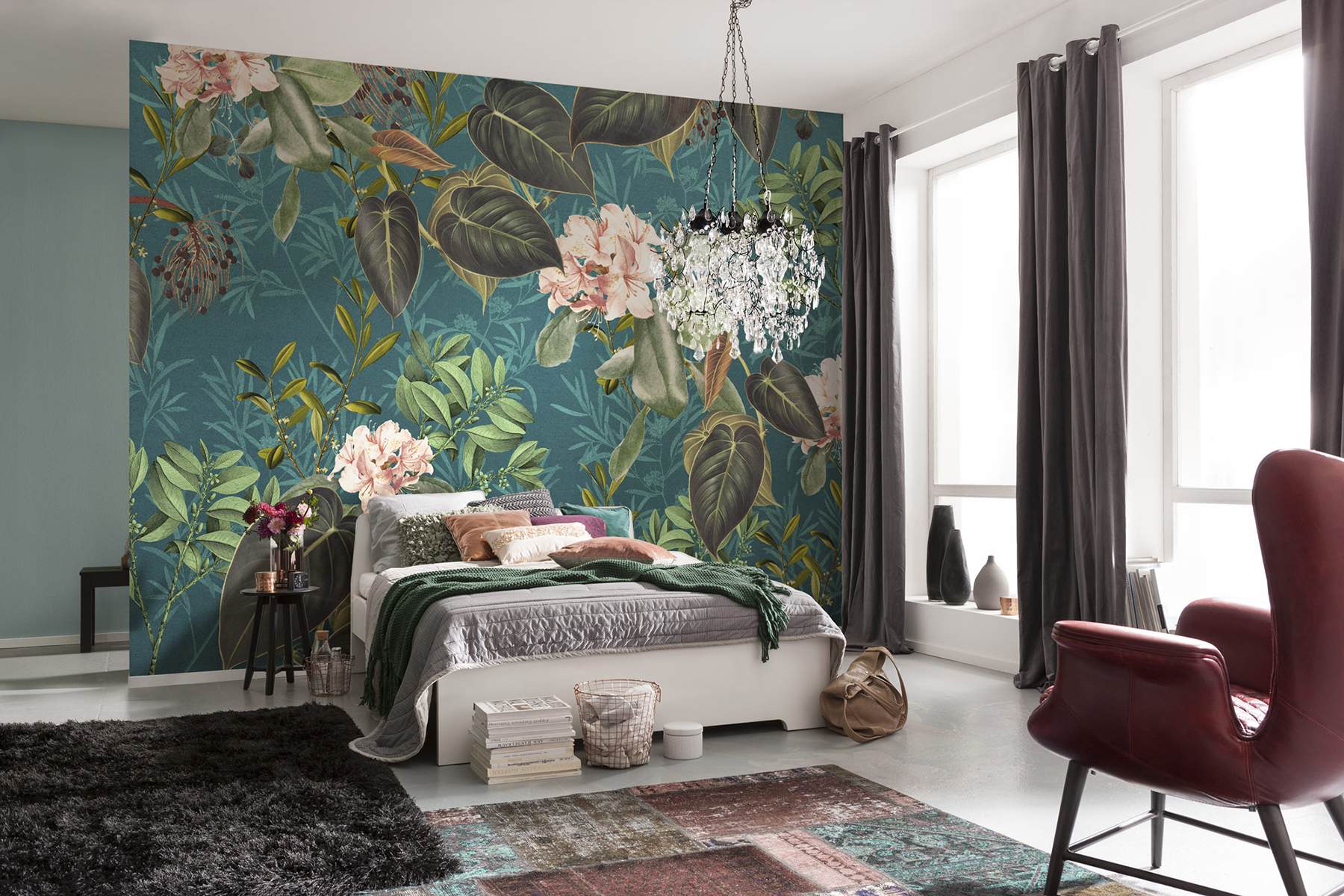 Teal Tropic Wall Mural