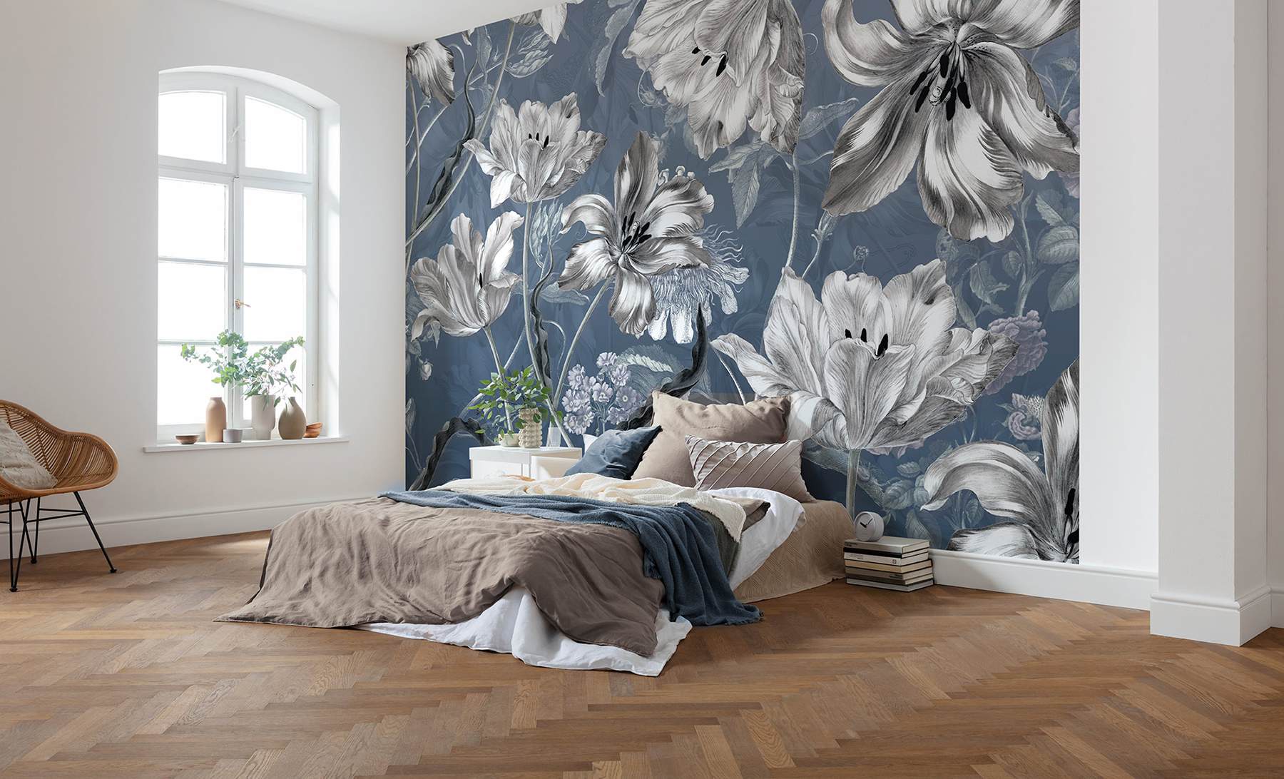 Merian Blue Wall Mural