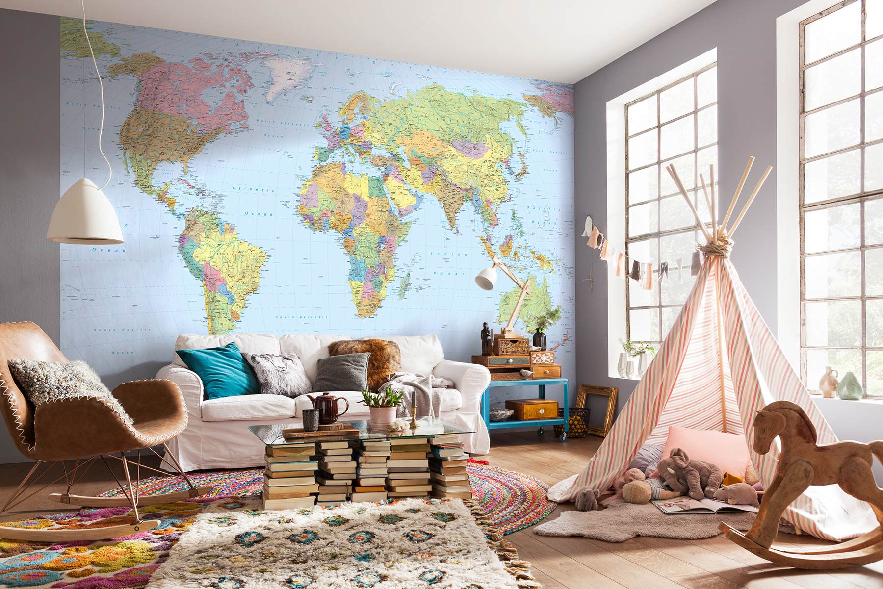 World Map Mural