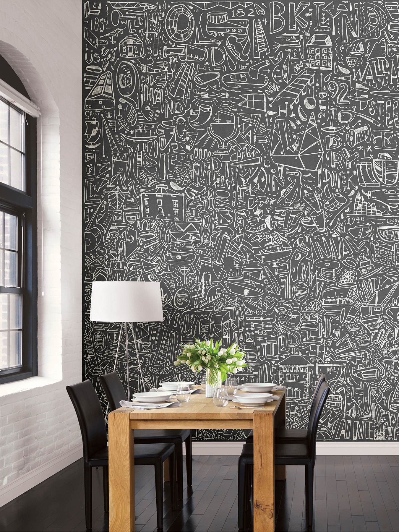 BKLYN Navy Yard Grey Wall Mural