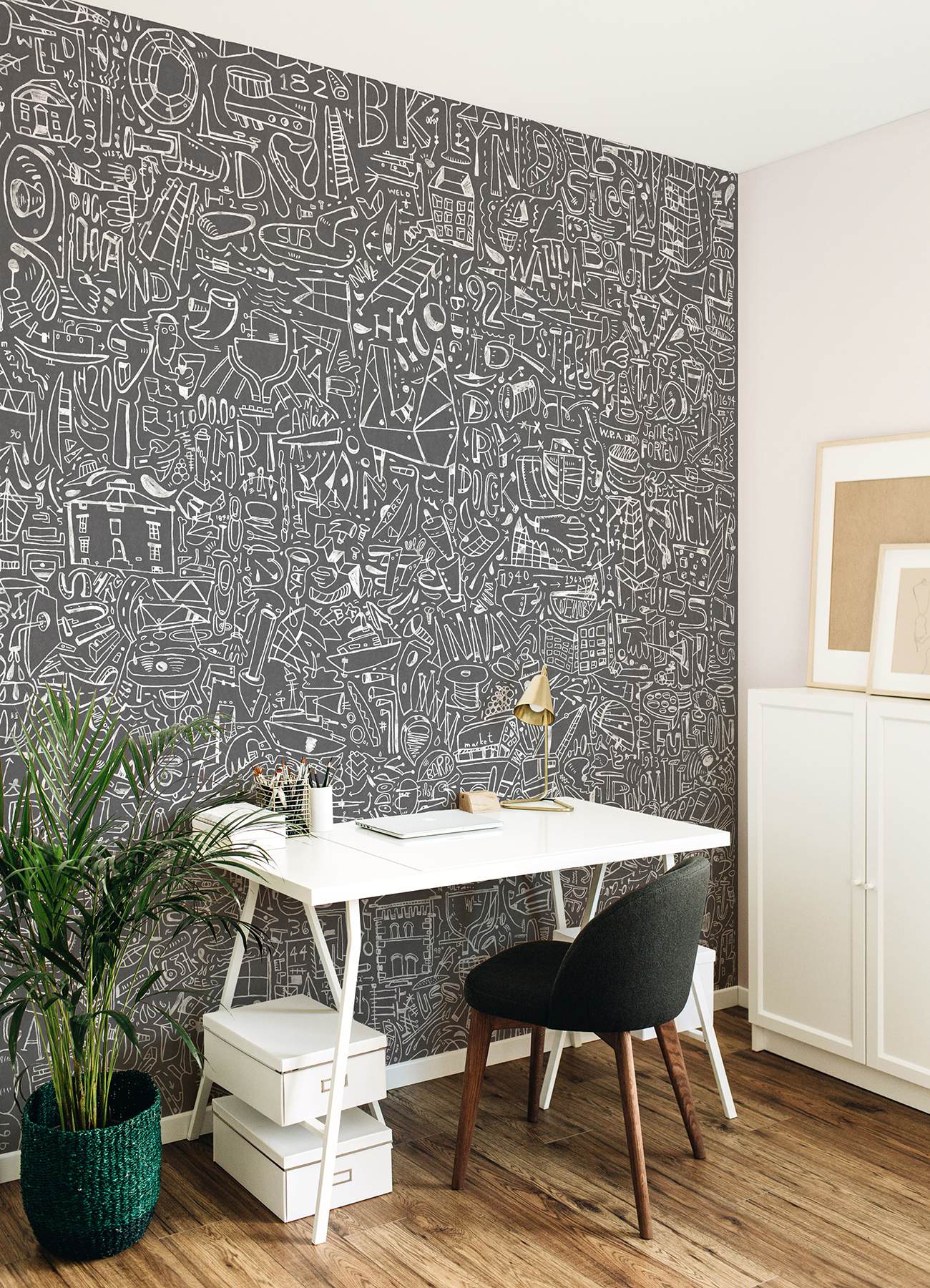 BKLYN Navy Yard Grey Wall Mural