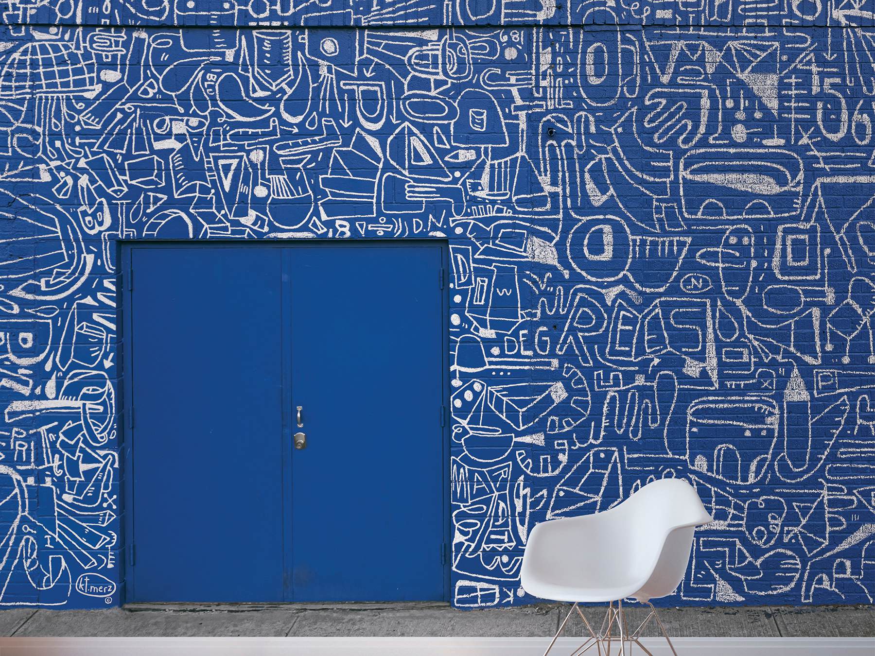 Bushwick BKLYN Blue Wall Mural