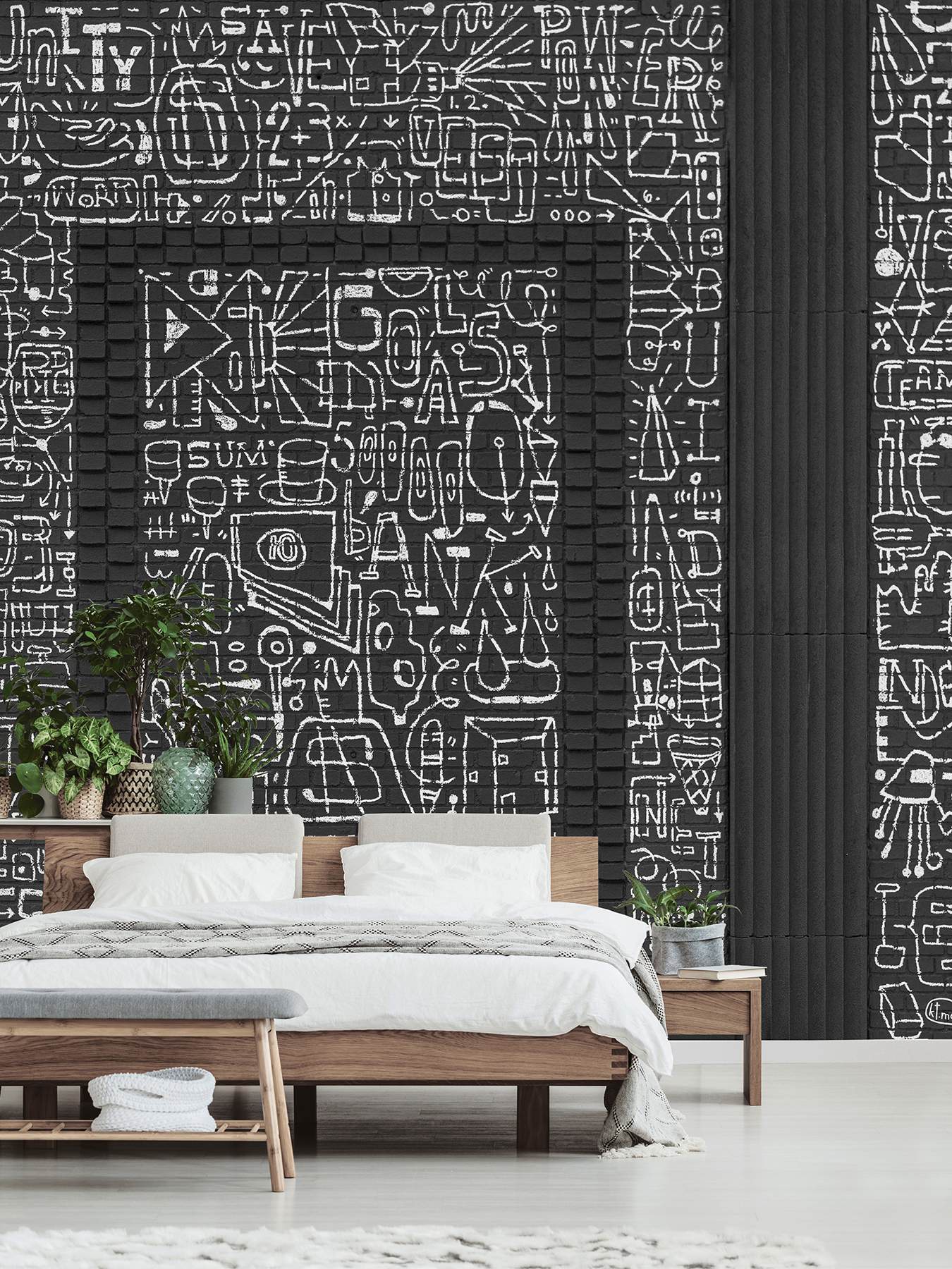 BKLYN Bank Entrance Black Wall Mural