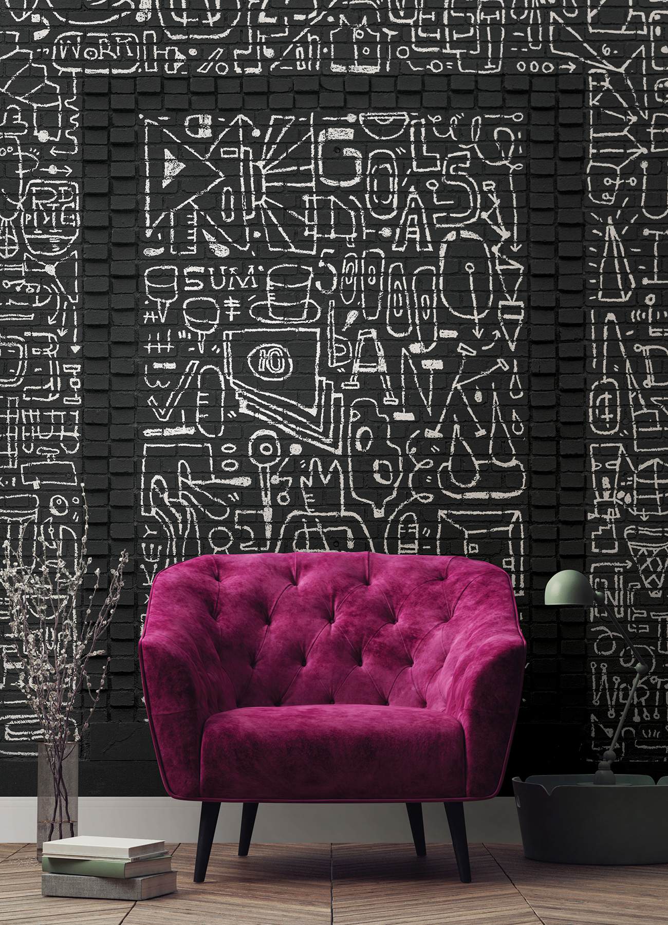 BKLYN Bank Entrance Black Wall Mural