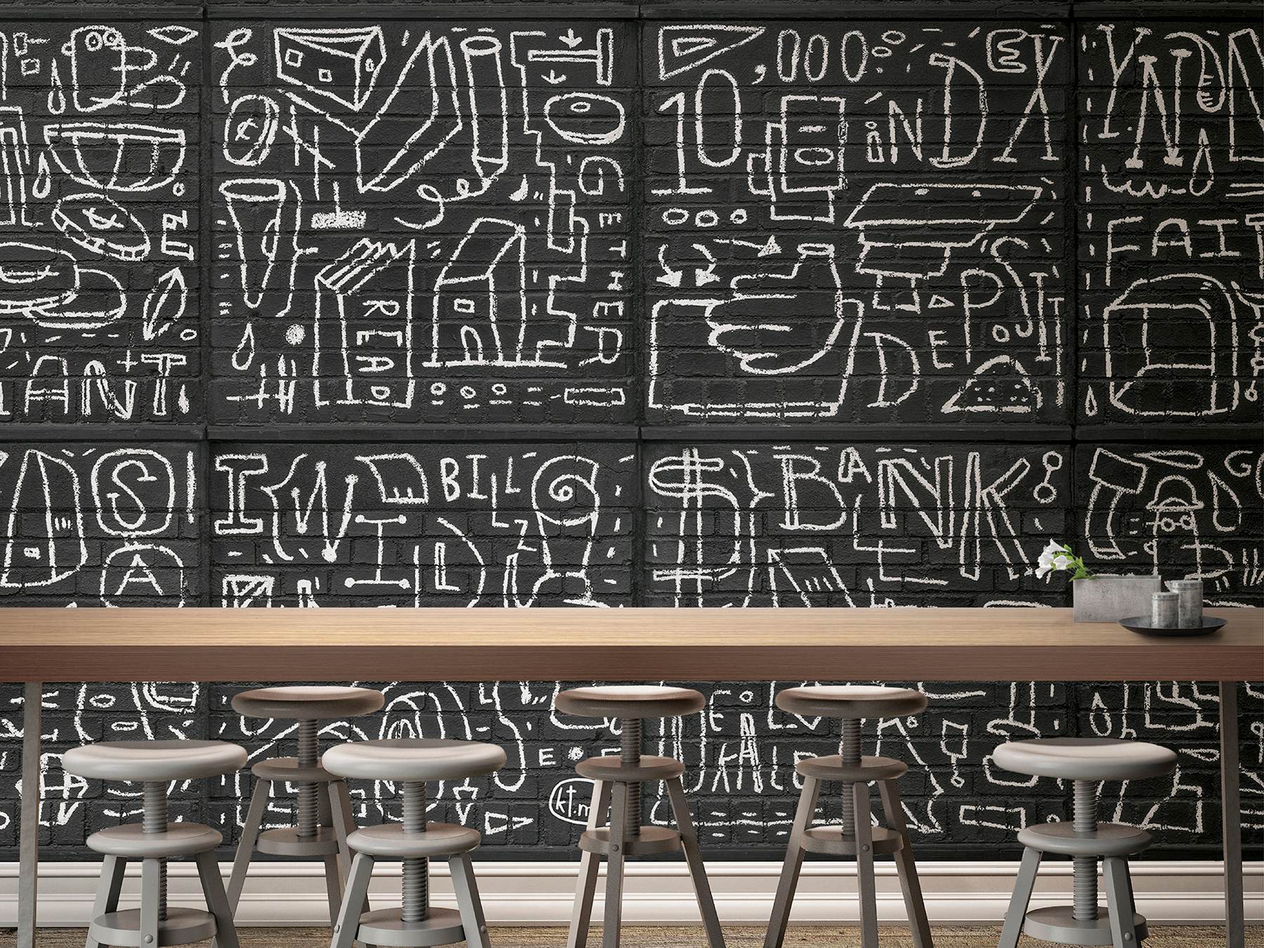 BKYLN Bank Multi-Panels Black Wall Mural