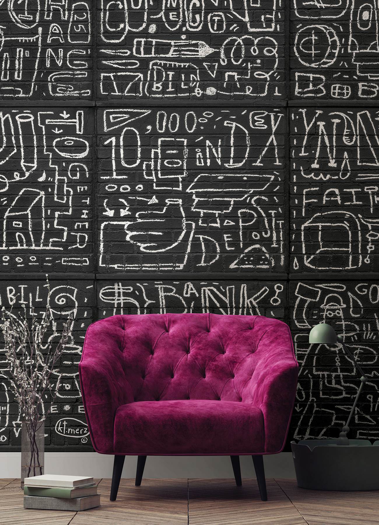 BKYLN Bank Multi-Panels Black Wall Mural