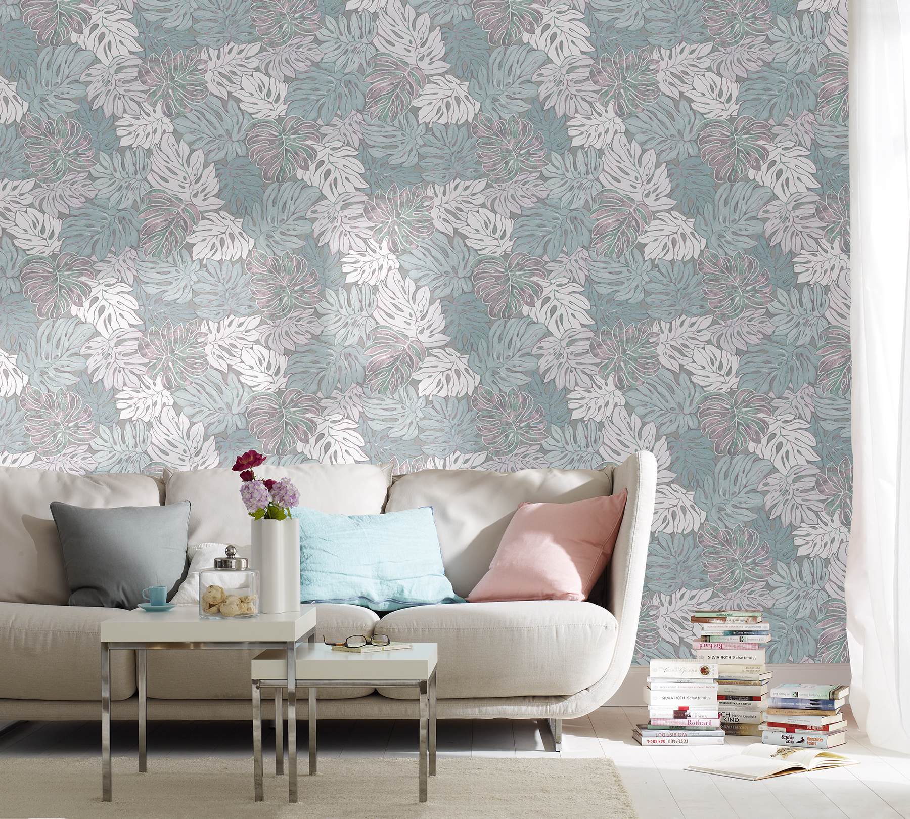 Cedar Grey Botanical Wallpaper