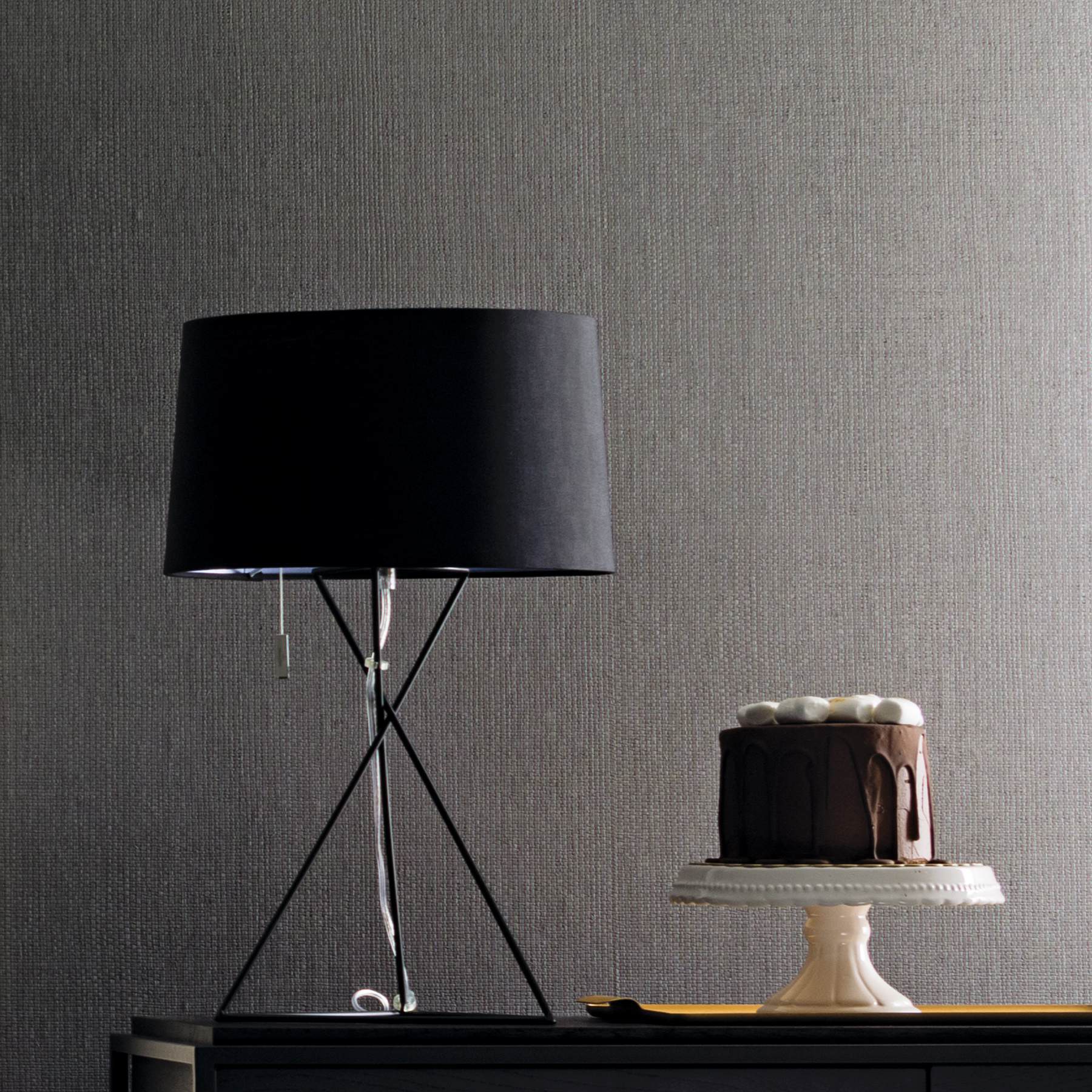 Vanora Dark Grey Linen Wallpaper