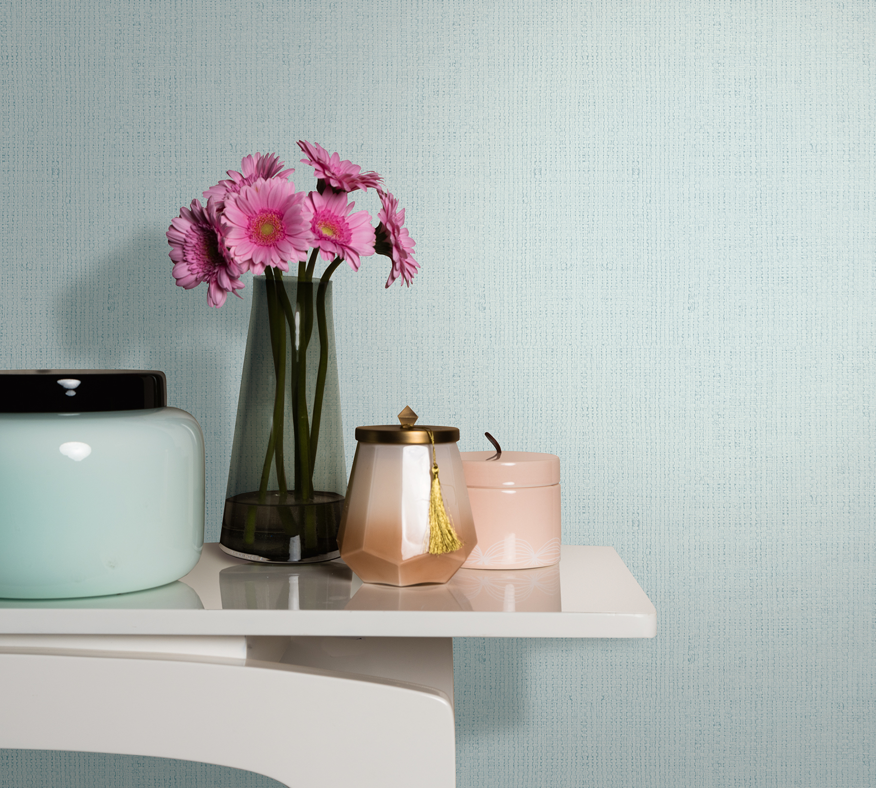 Vanora Blue Linen Wallpaper