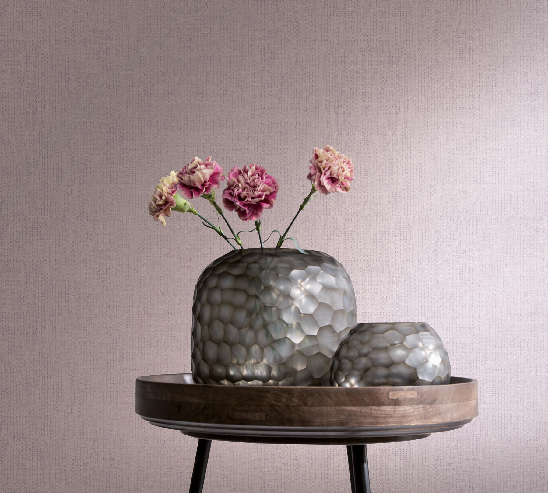 Vanora Pink Linen Wallpaper