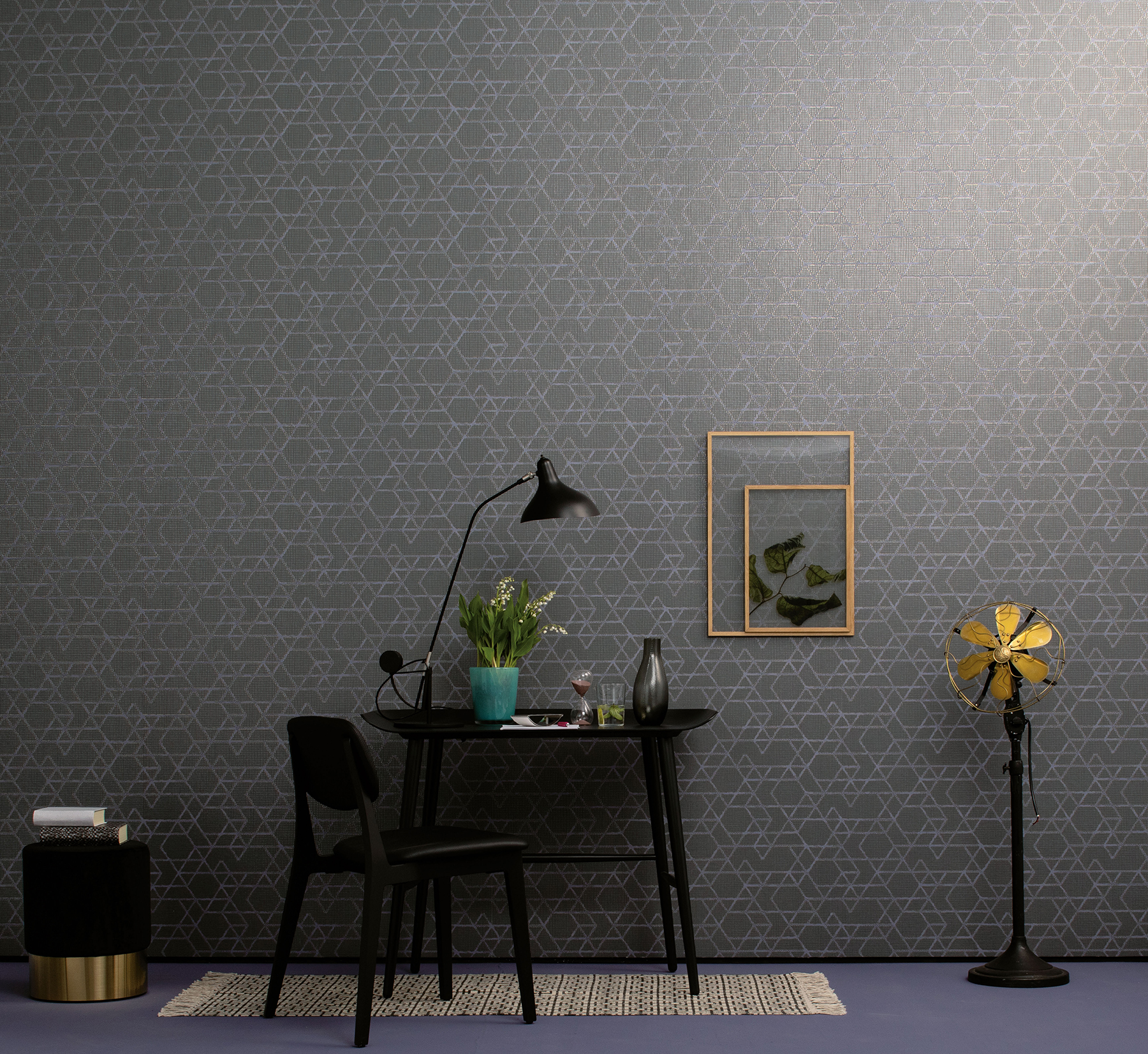 Montego Dark Grey Geometric Wallpaper