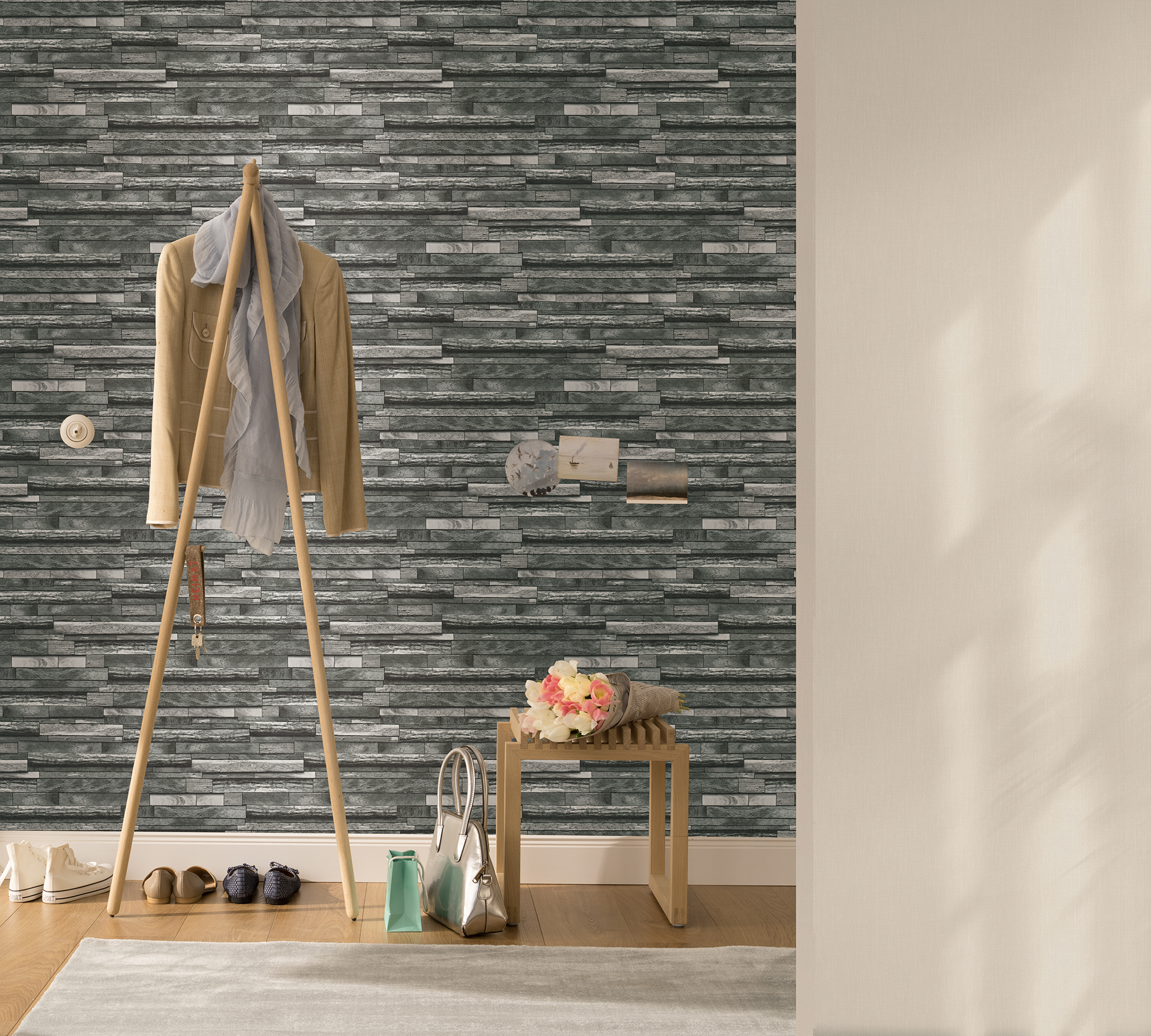 Federico Grey Slate Wallpaper