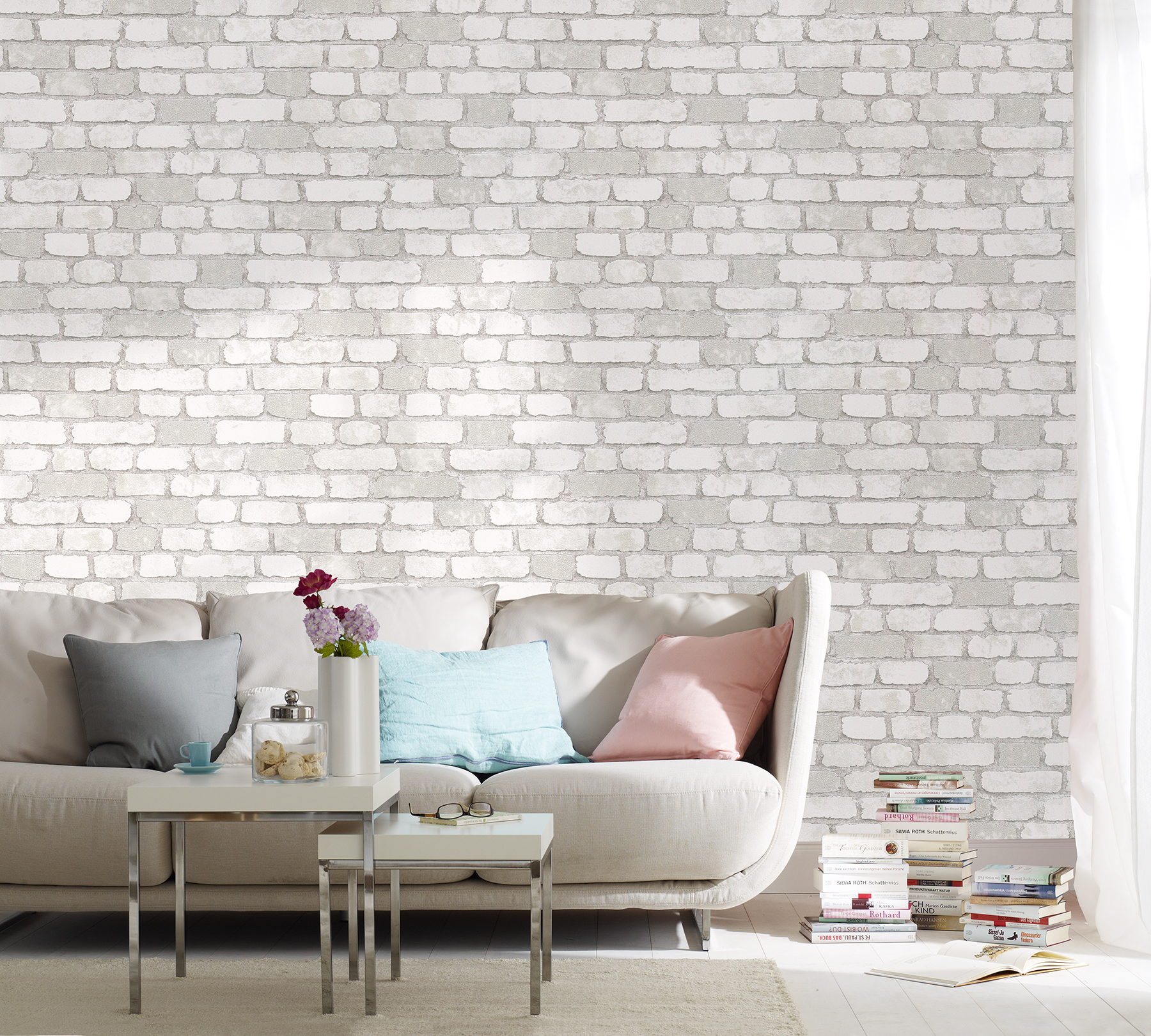 Granulat White Stone Wallpaper