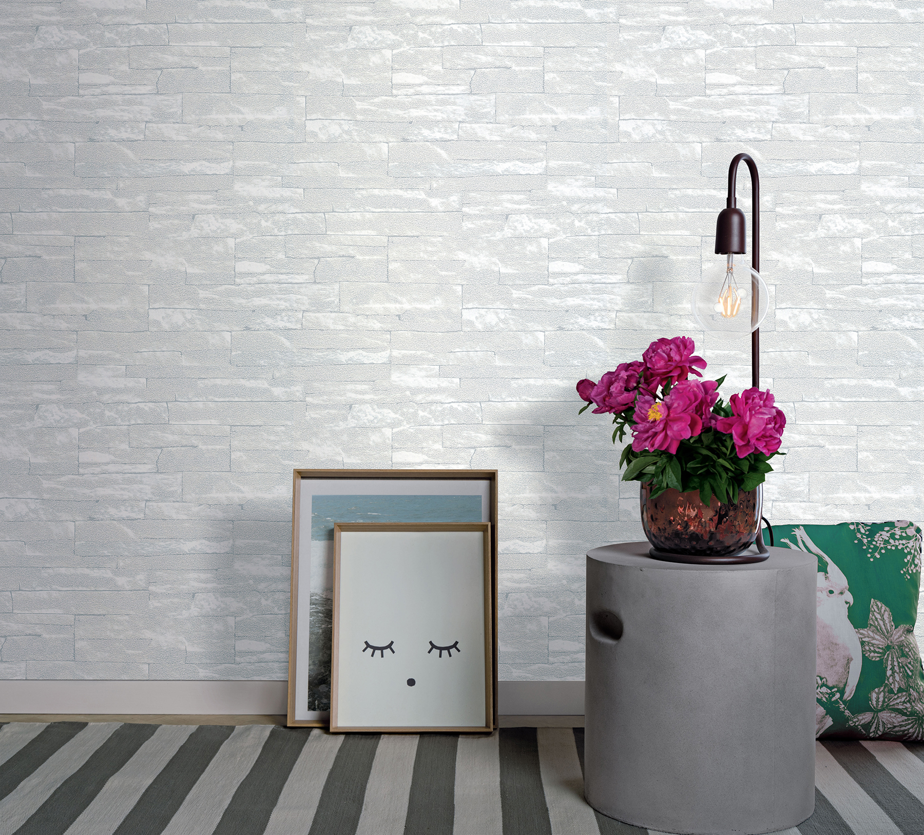 Rheta Grey Stone Wallpaper