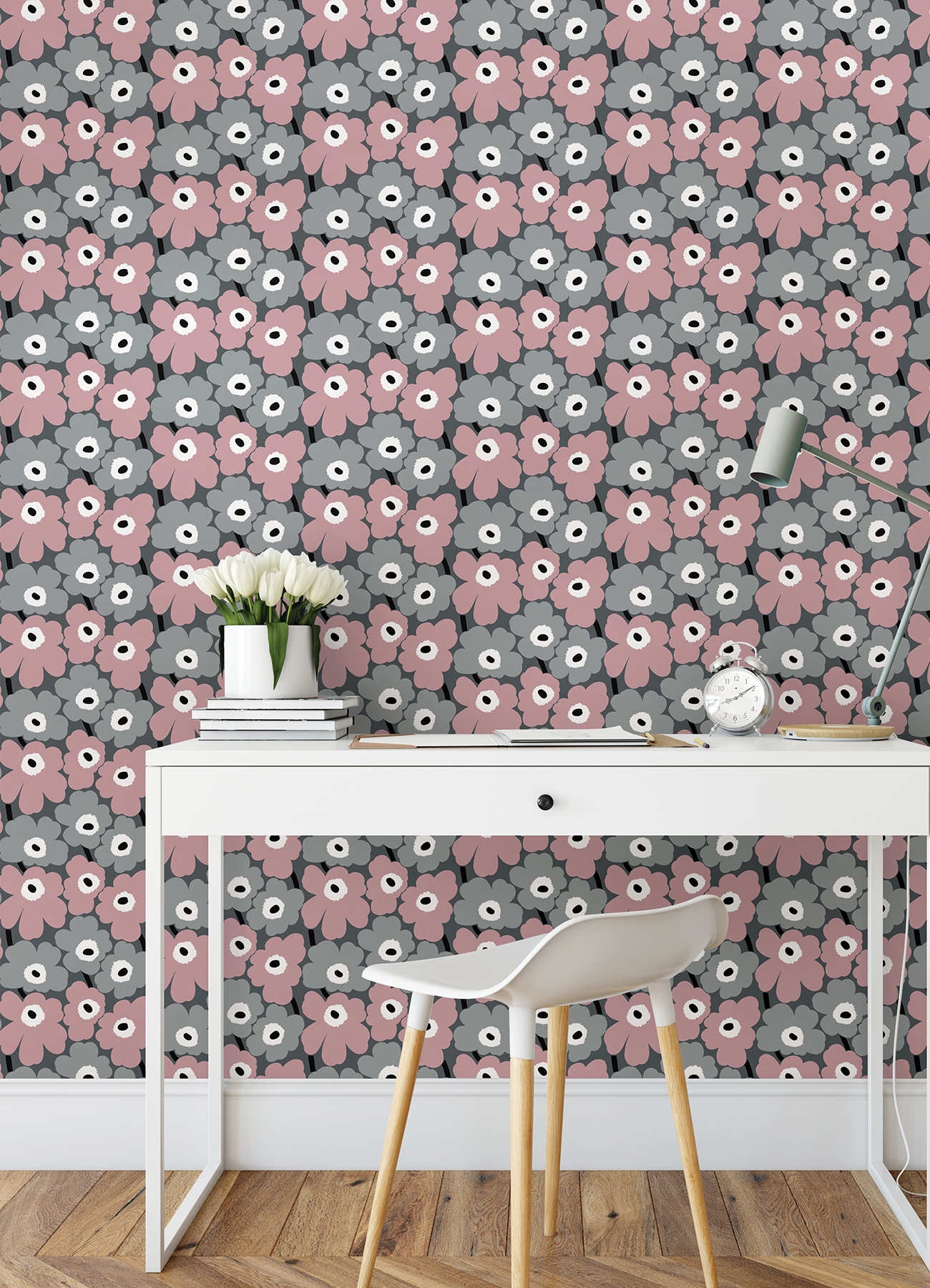 Pink Pieni Unikko Peel & Stick Wallpaper