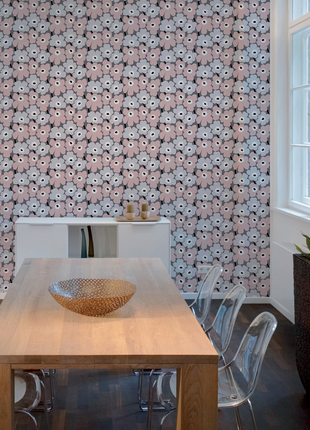 Pink Pieni Unikko Peel & Stick Wallpaper
