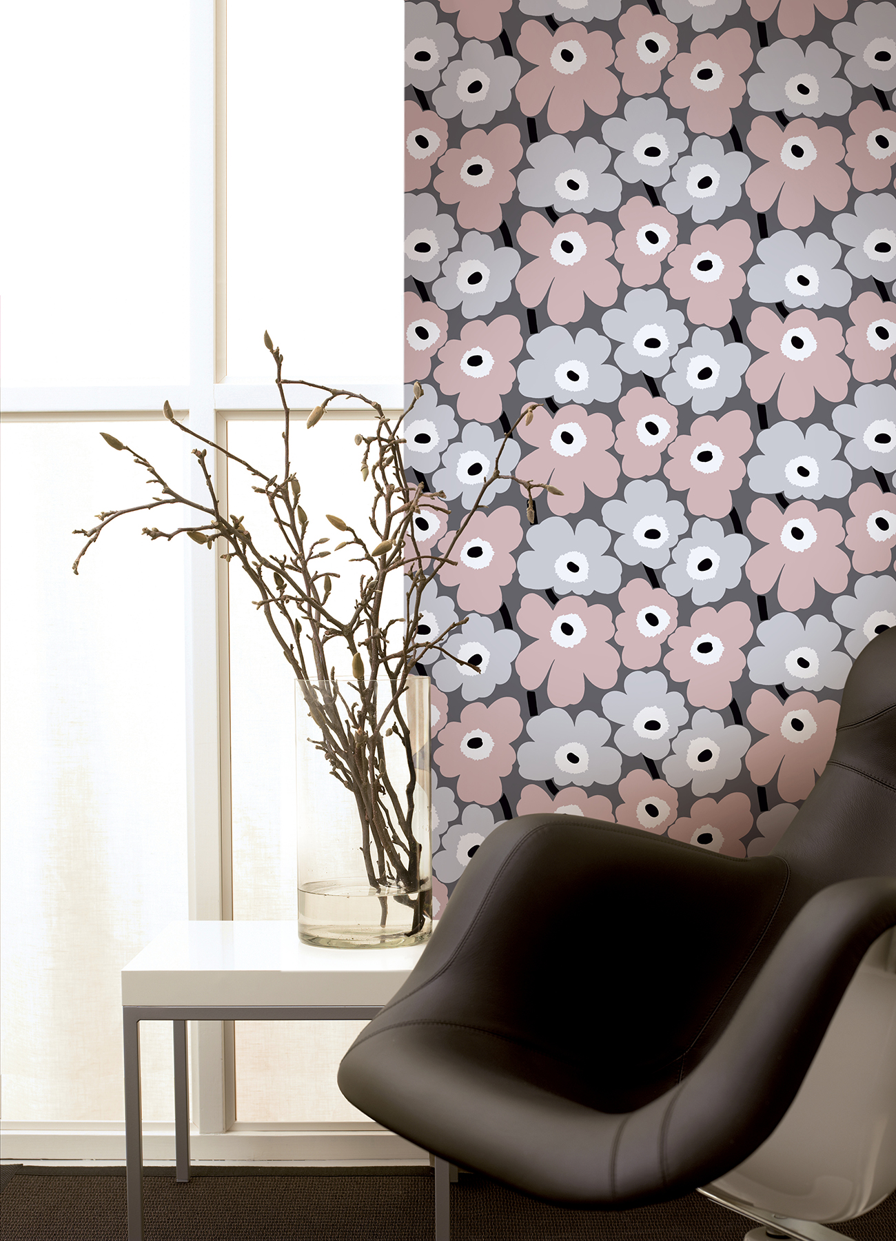 Pink Pieni Unikko Peel & Stick Wallpaper