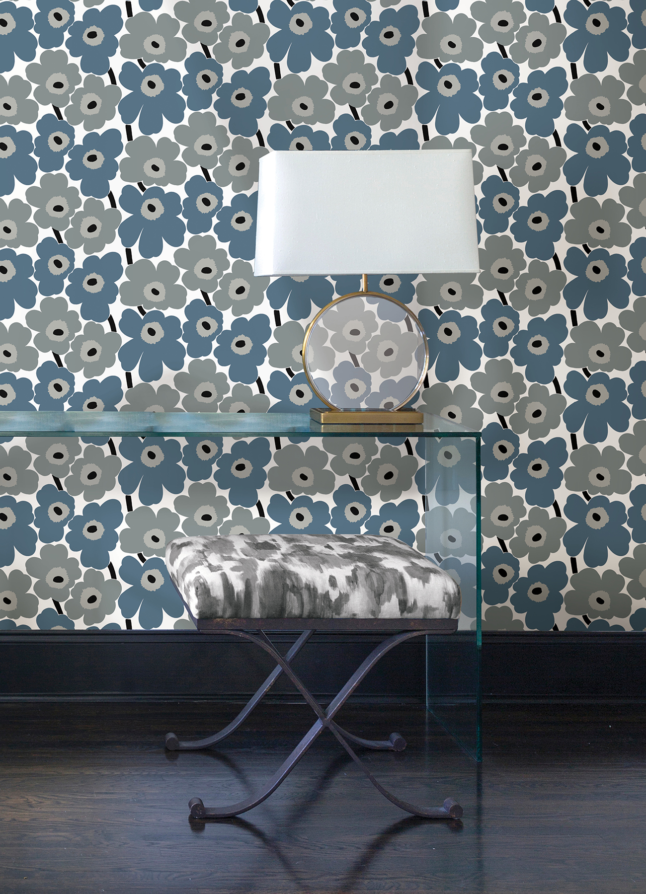 Grey Pieni Unikko Peel & Stick Wallpaper