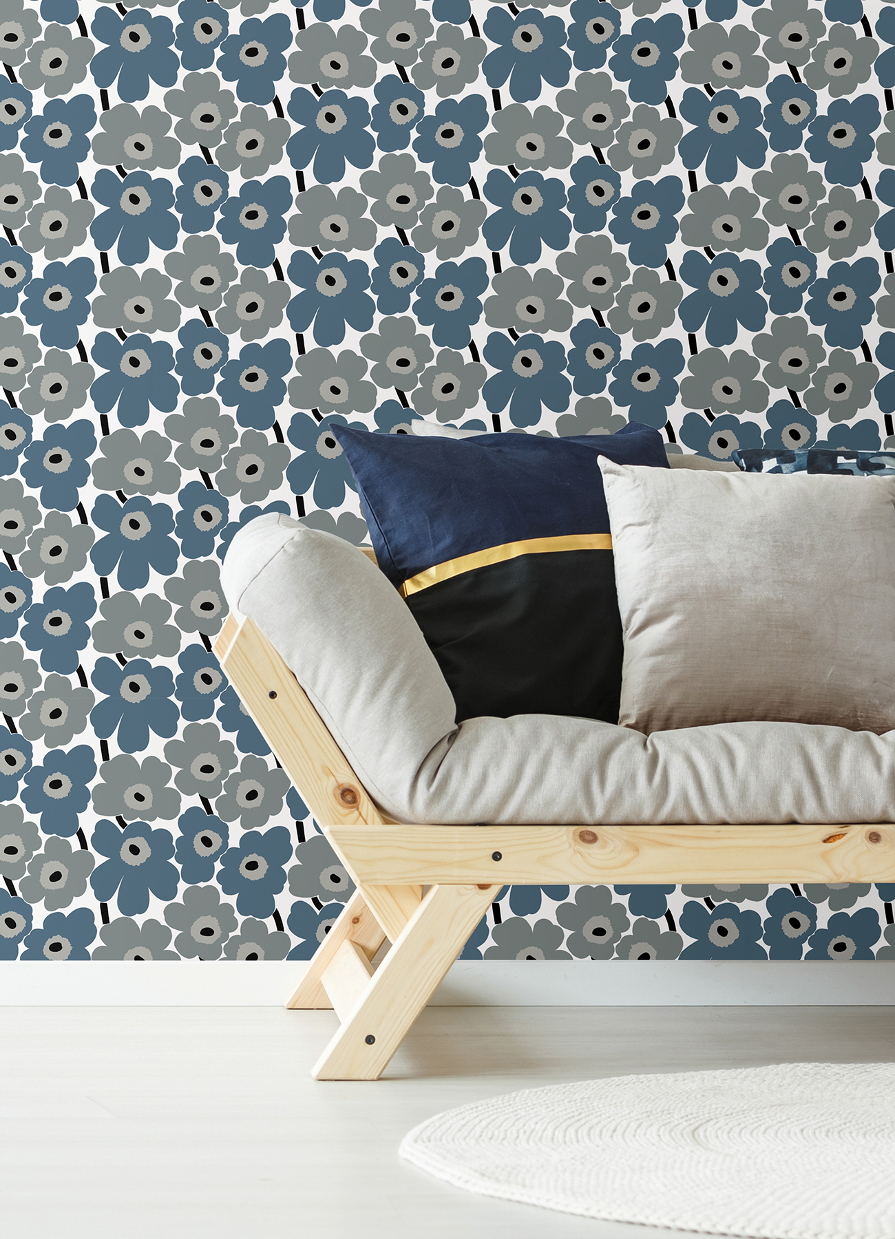 Grey Pieni Unikko Peel & Stick Wallpaper