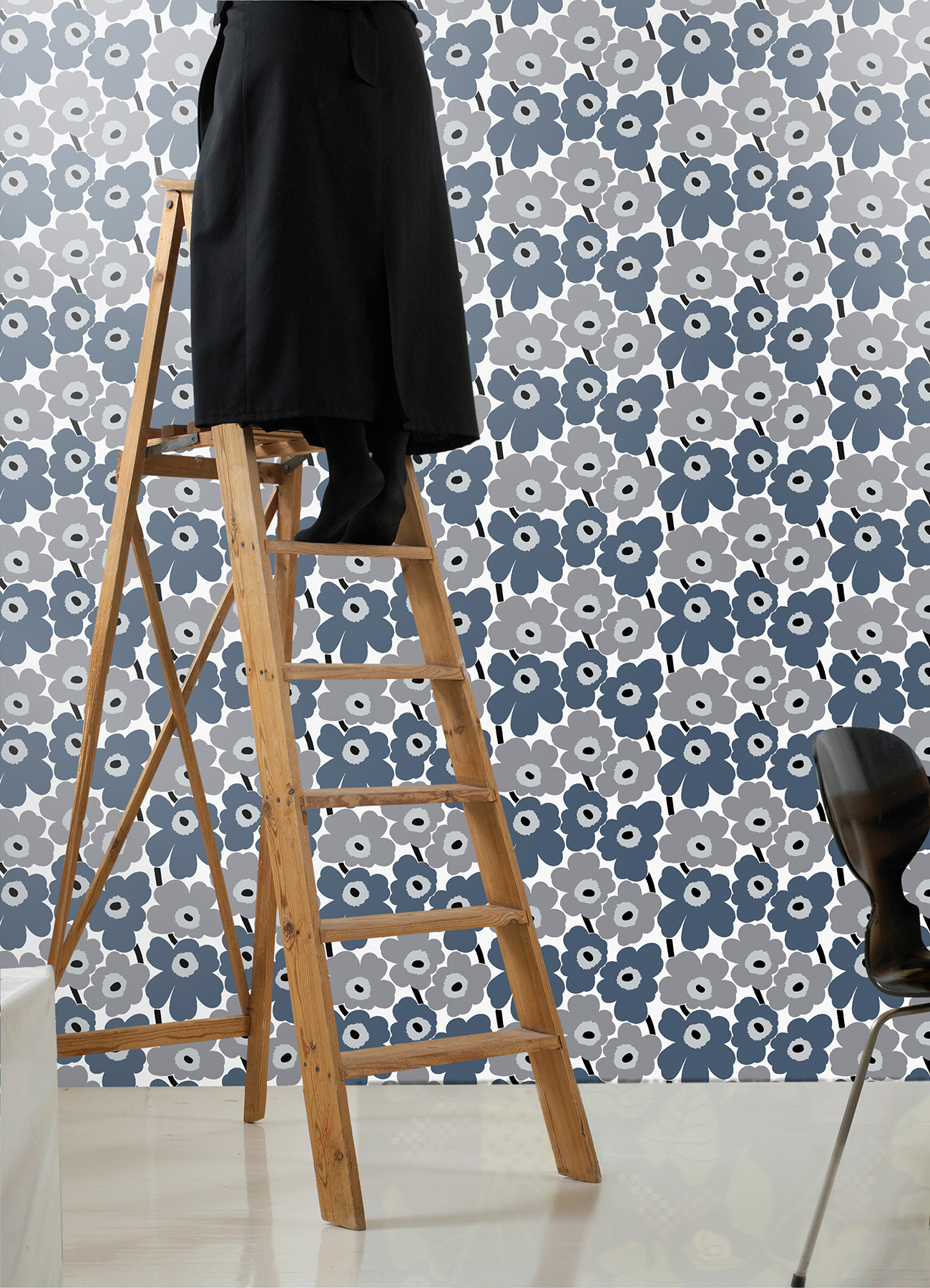 Grey Pieni Unikko Peel & Stick Wallpaper