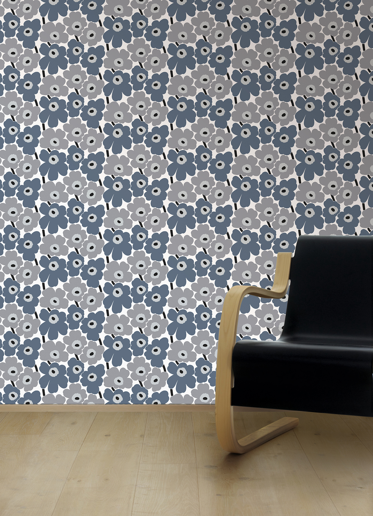 Grey Pieni Unikko Peel & Stick Wallpaper