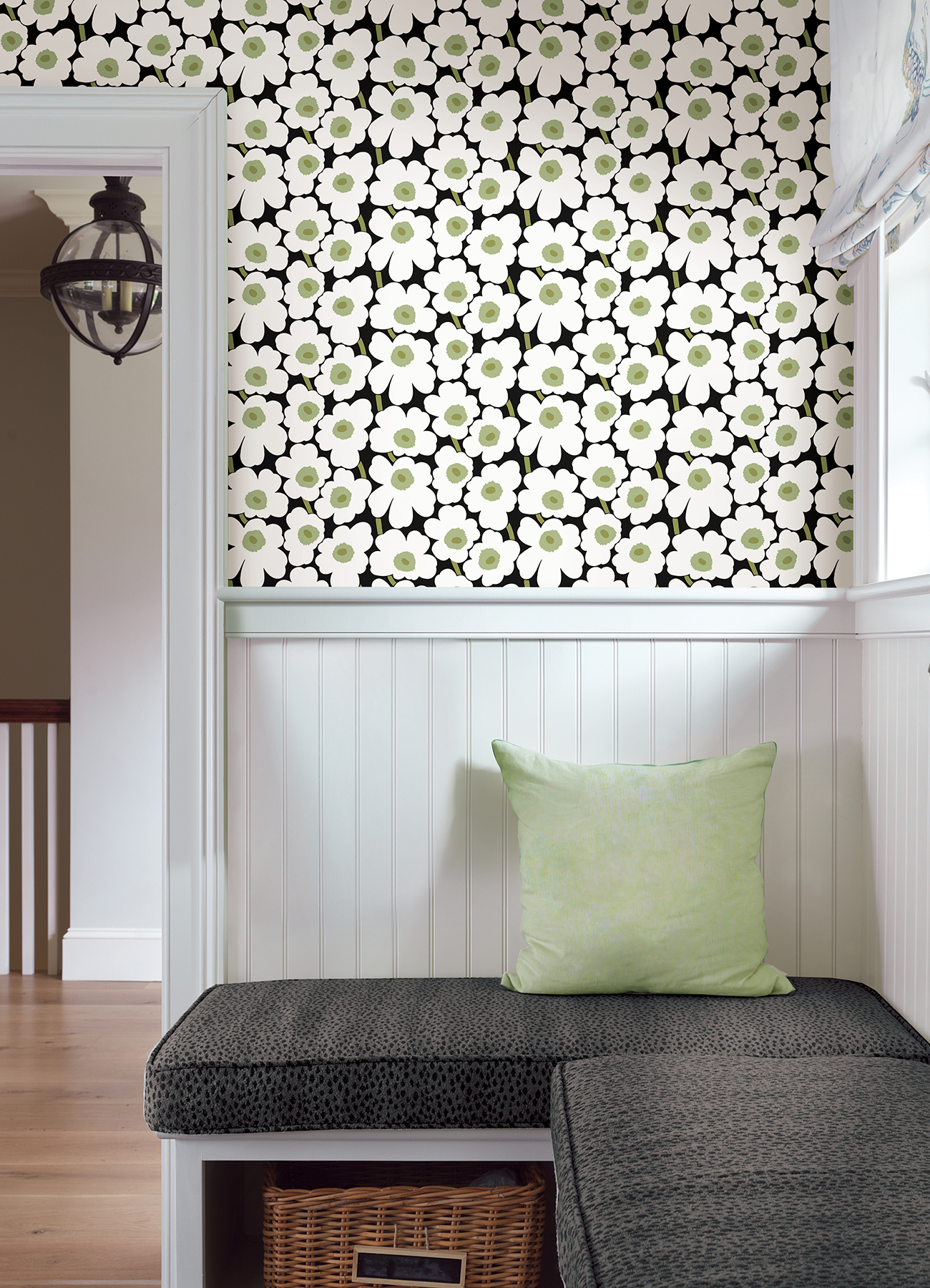 Black Pieni Unikko Peel & Stick Wallpaper