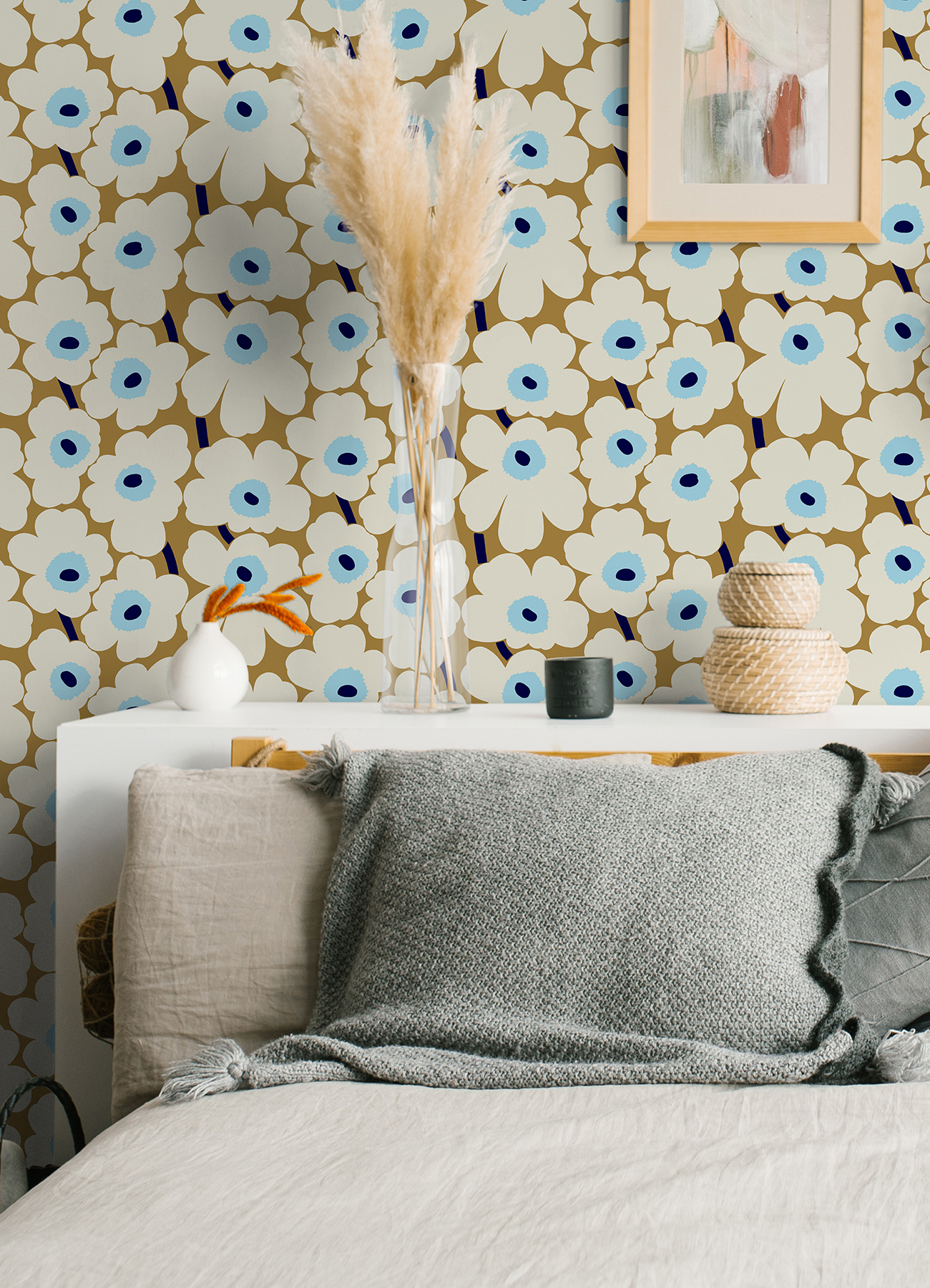 Beige Pieni Unikko Peel & Stick Wallpaper