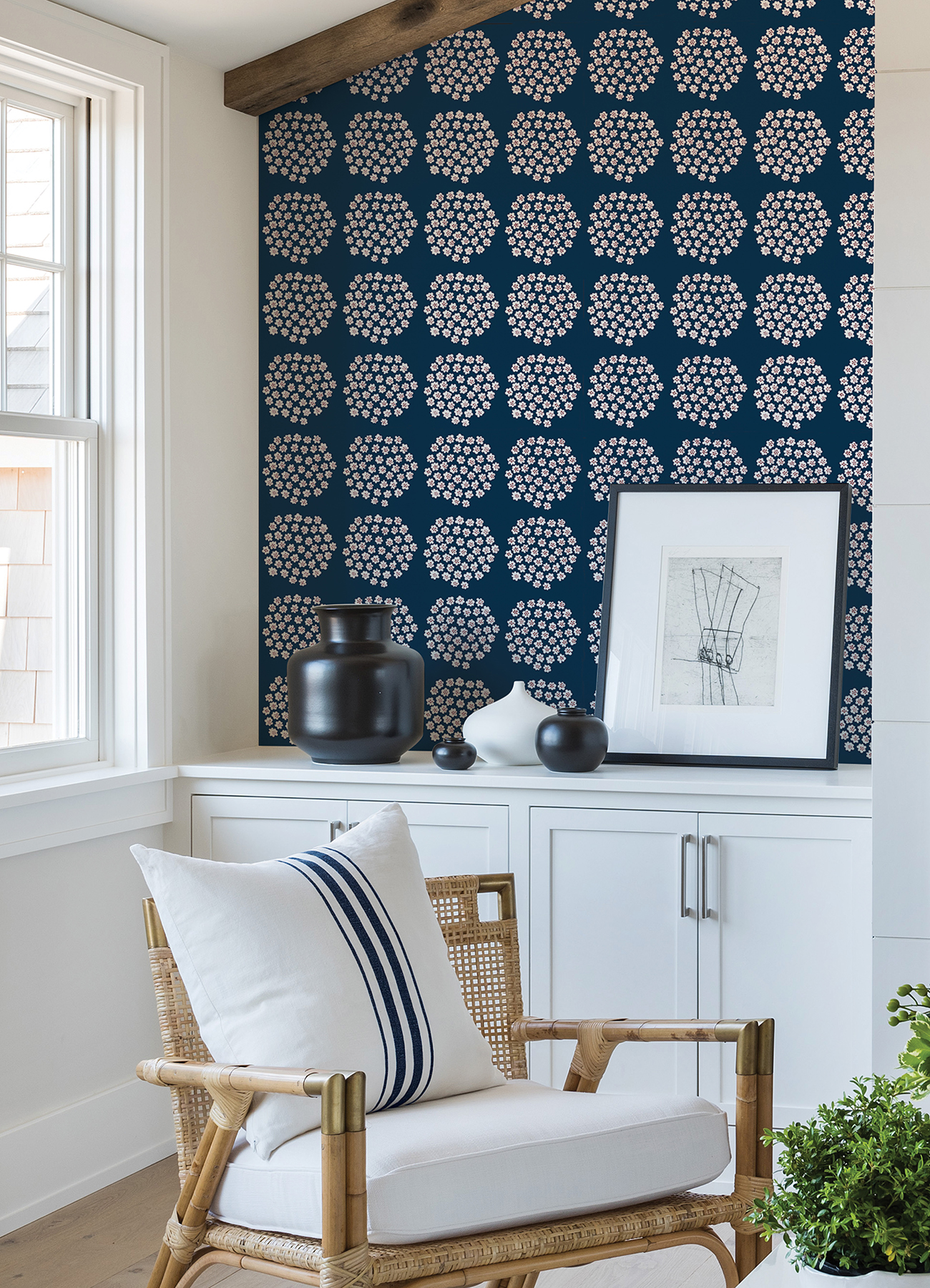 Navy Puketti Peel & Stick Wallpaper