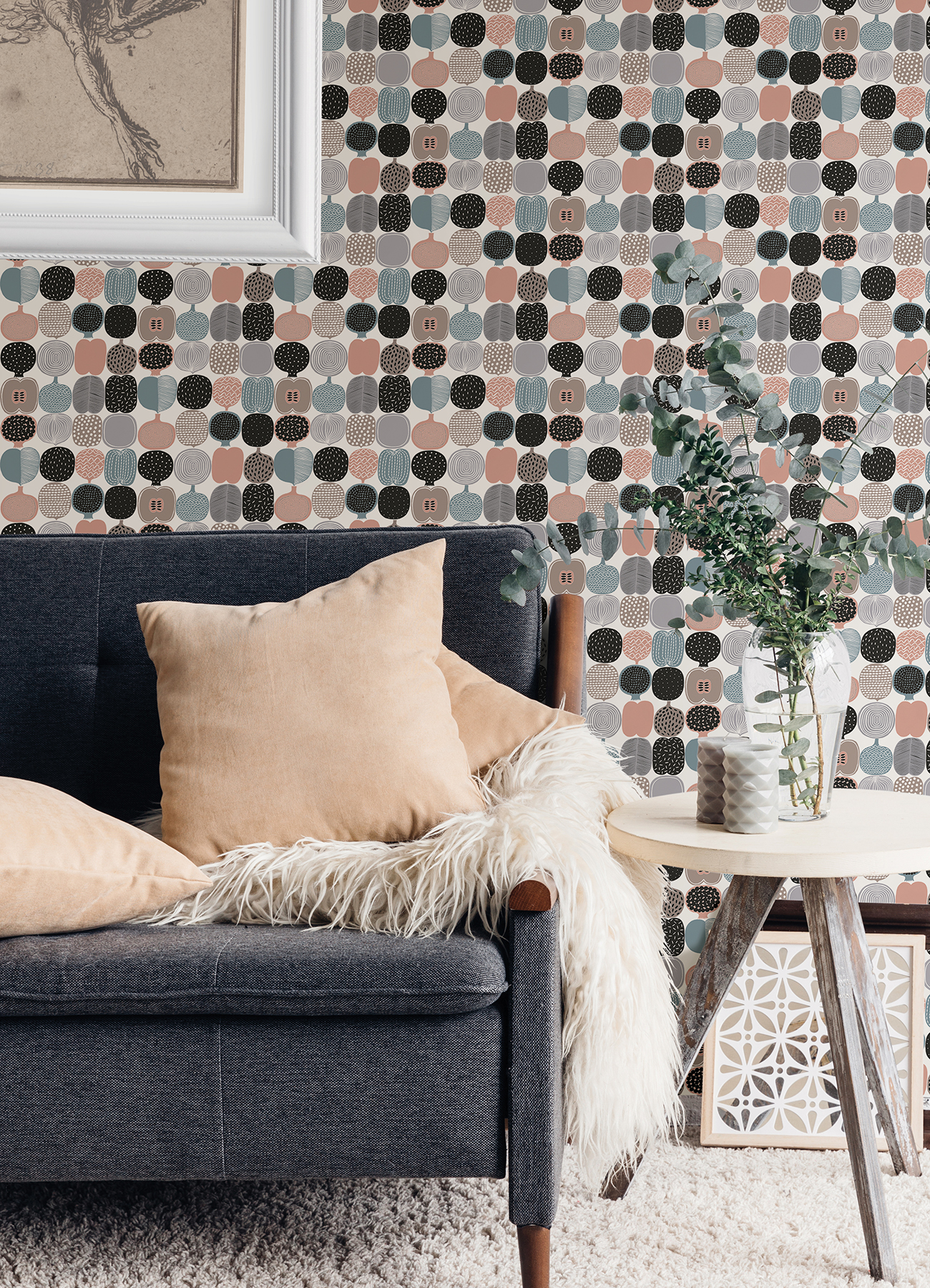 Pink and Grey Kompotti Peel & Stick Wallpaper