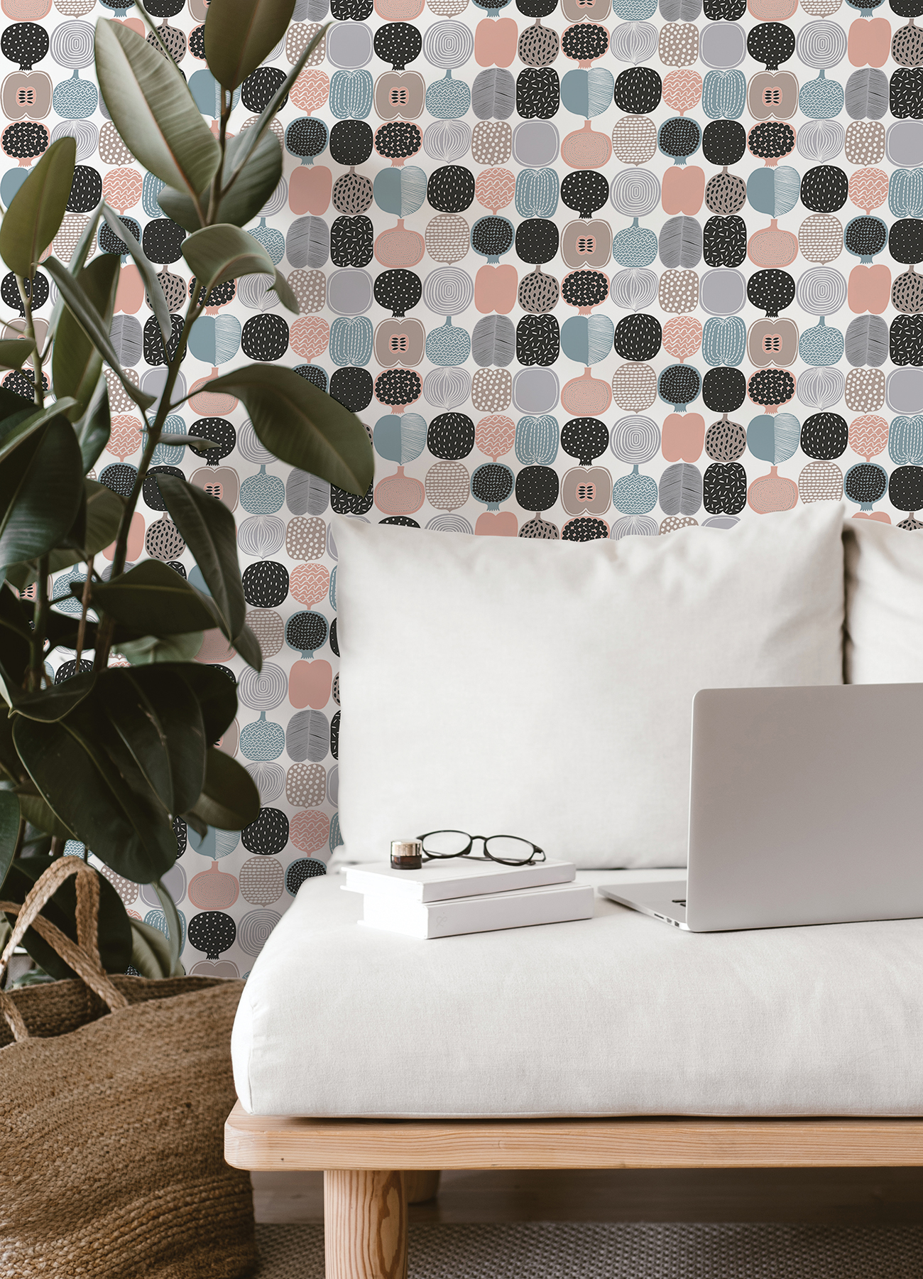 Pink and Grey Kompotti Peel & Stick Wallpaper