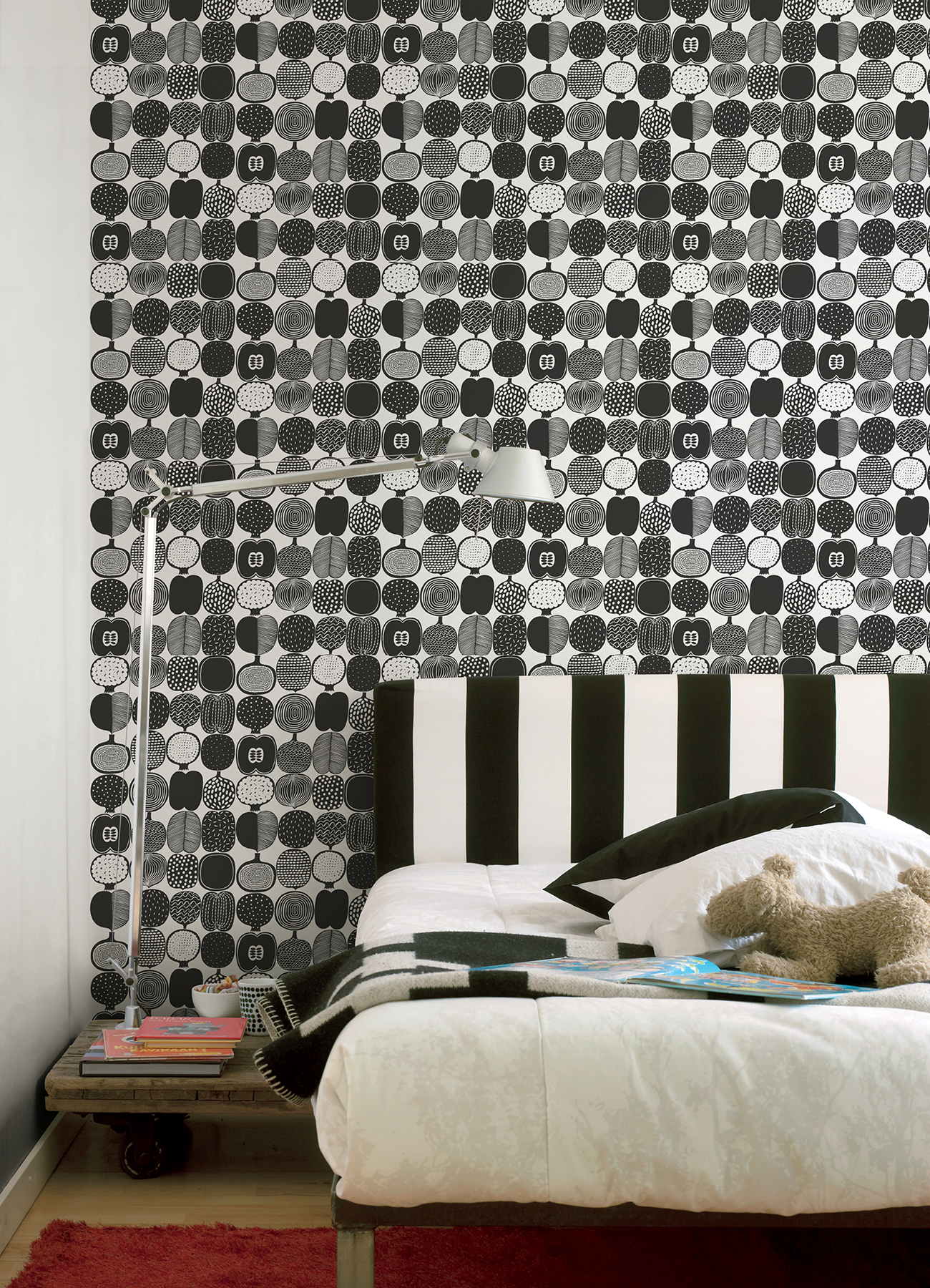Black and White Kompotti Peel & Stick Wallpaper