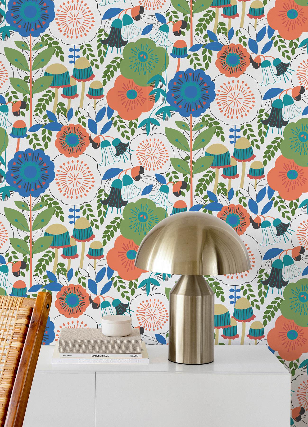 Dream Garden Off White Peel & Stick Wallpaper