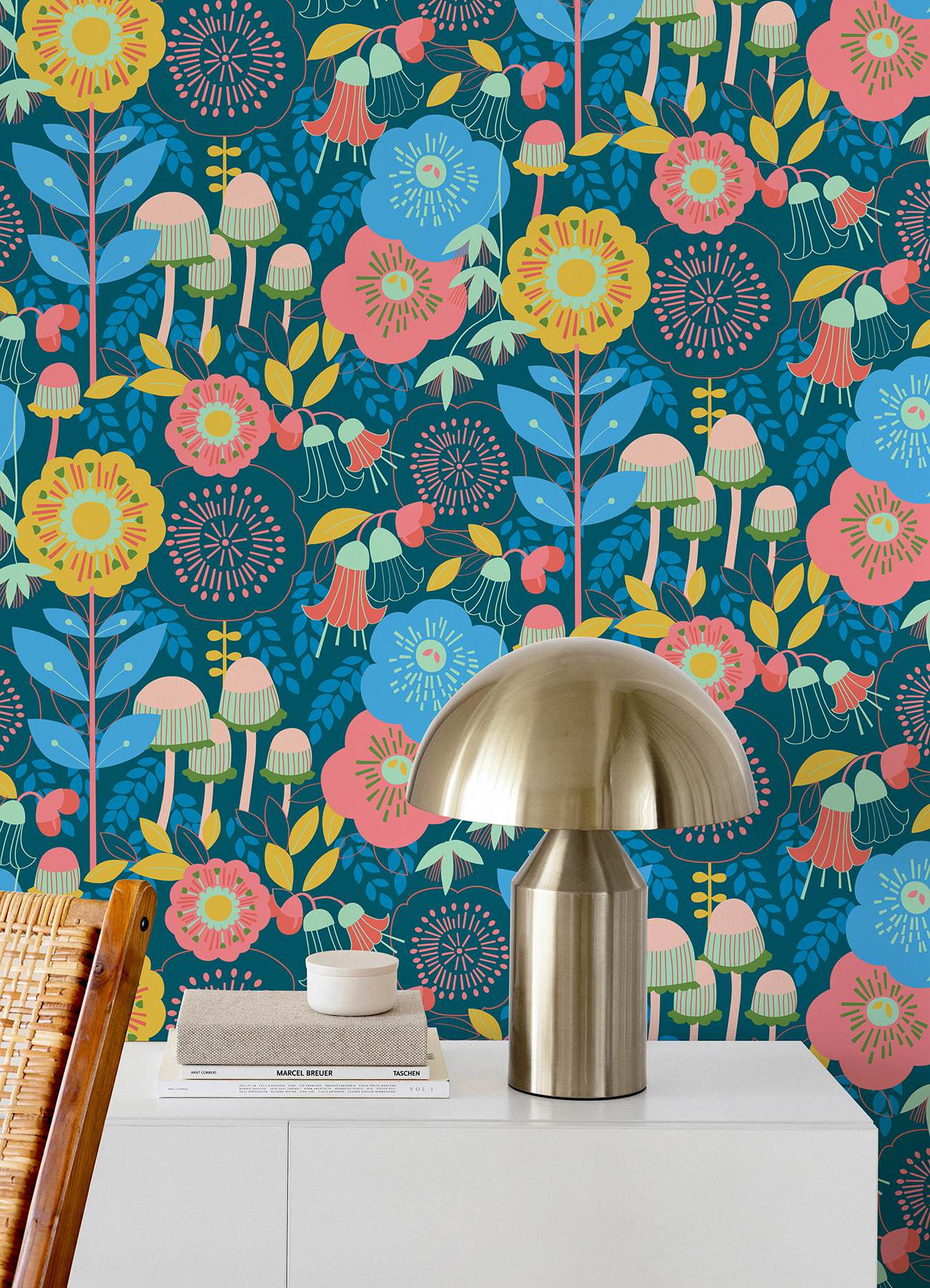 Dream Garden Teal Peel & Stick Wallpaper