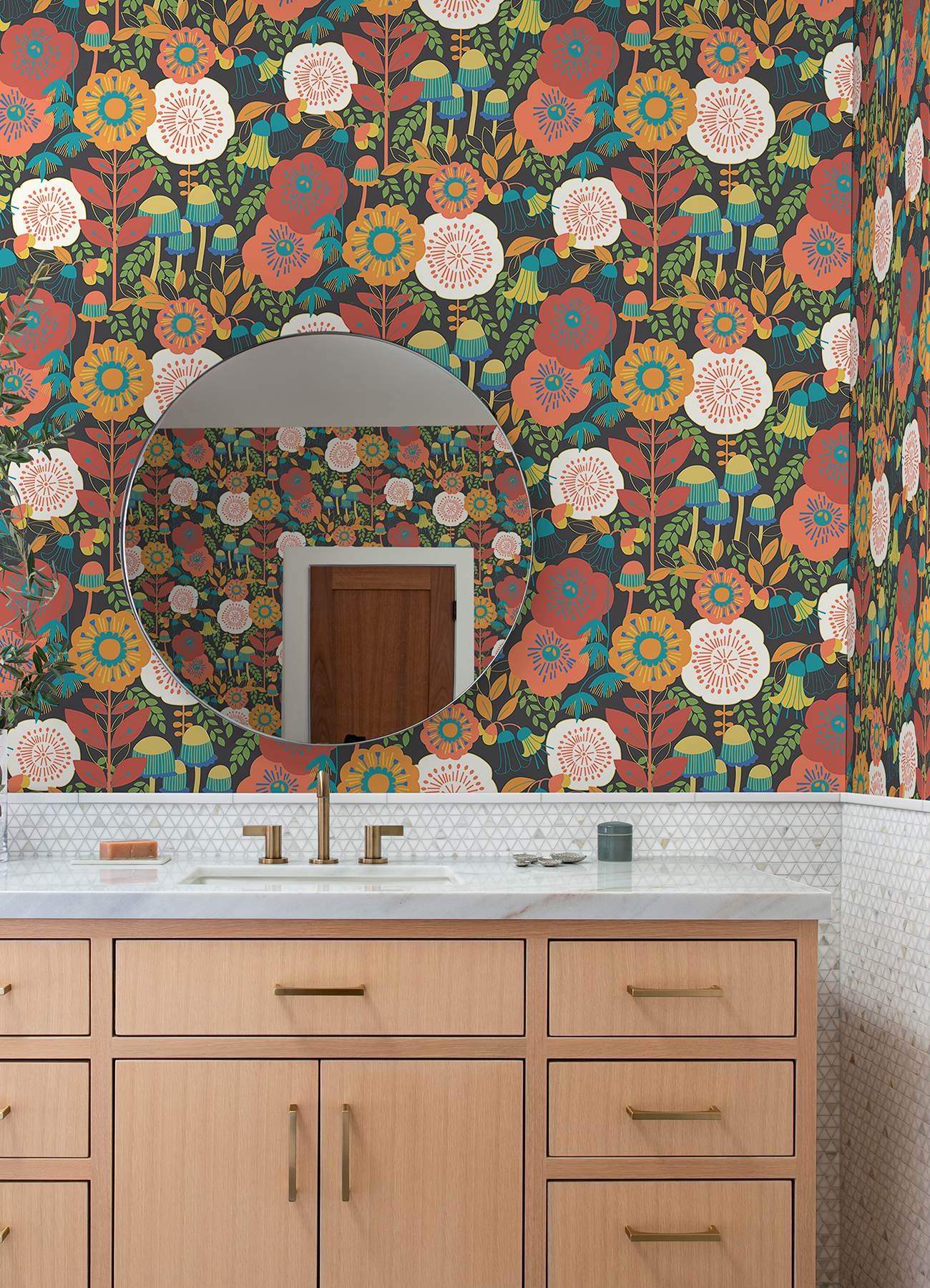 Dream Garden Dark Brown Peel & Stick Wallpaper