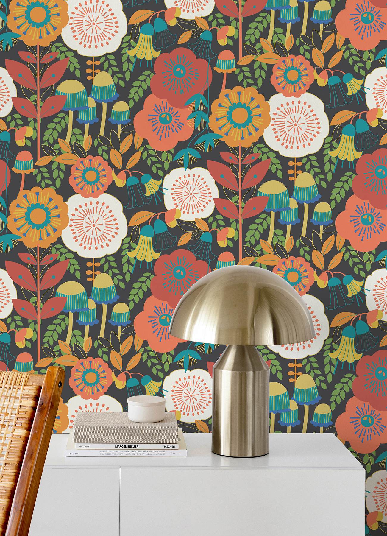 Dream Garden Dark Brown Peel & Stick Wallpaper