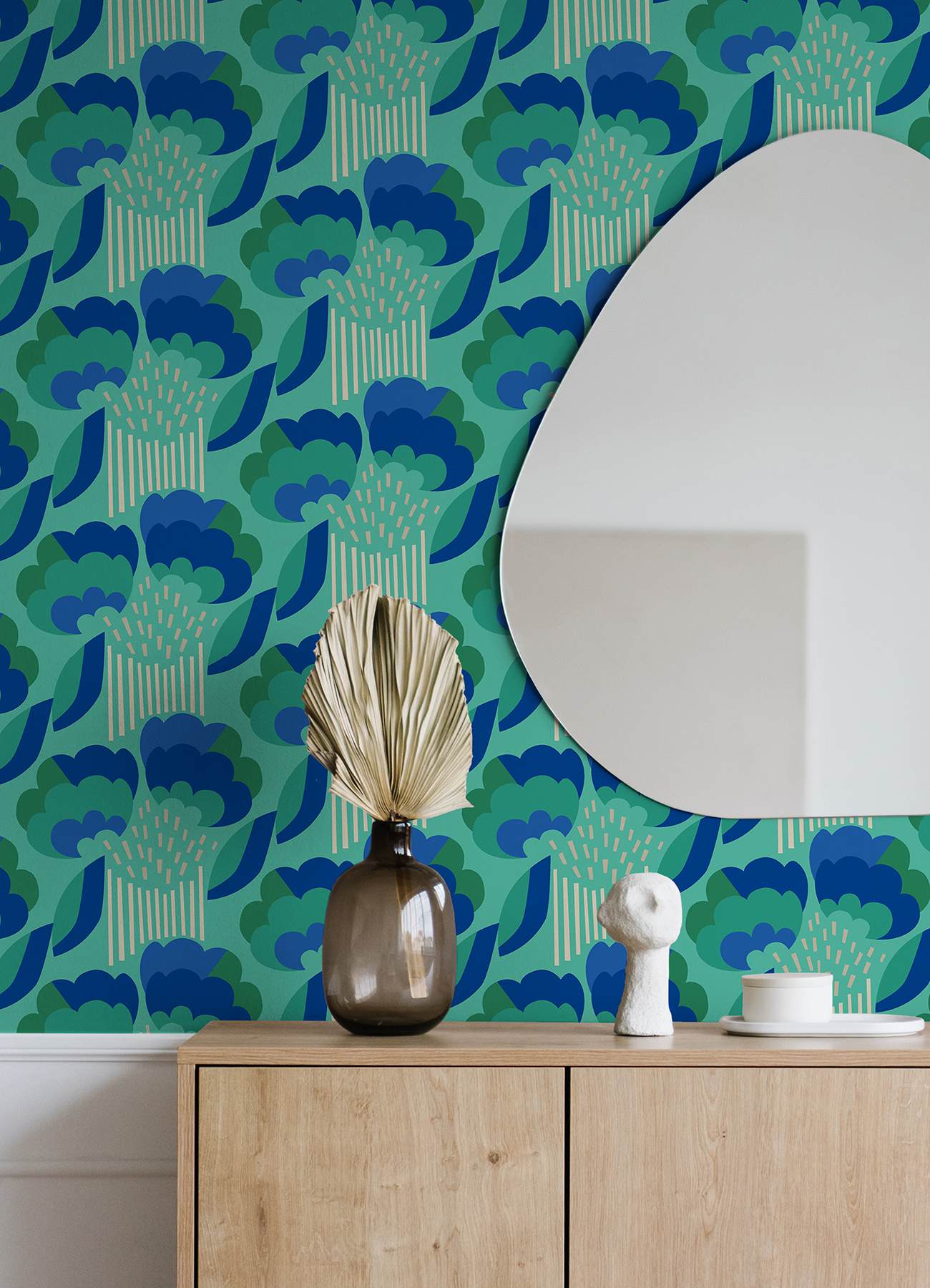Retro Esme Aqua Peel & Stick Wallpaper