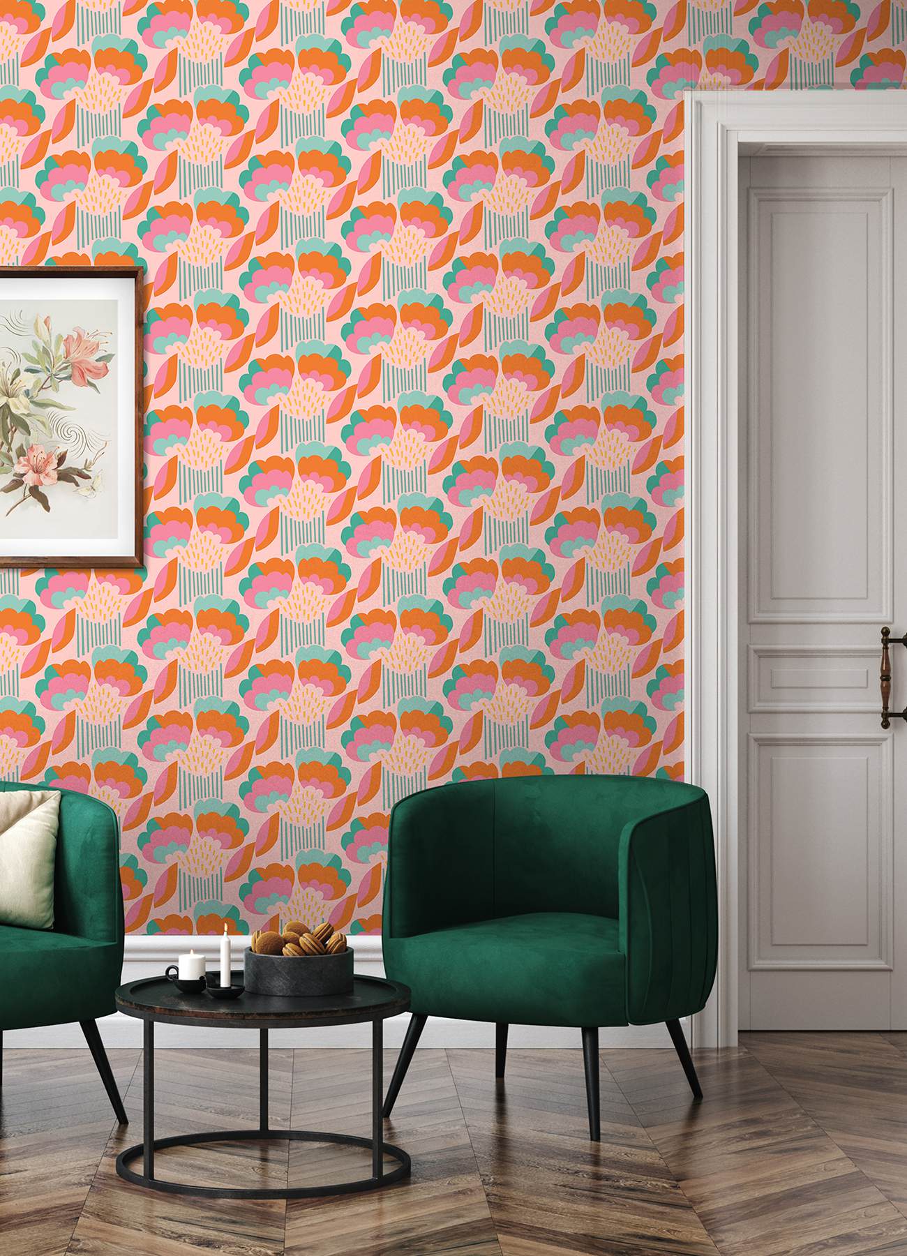 Retro Esme Pink Peel & Stick Wallpaper