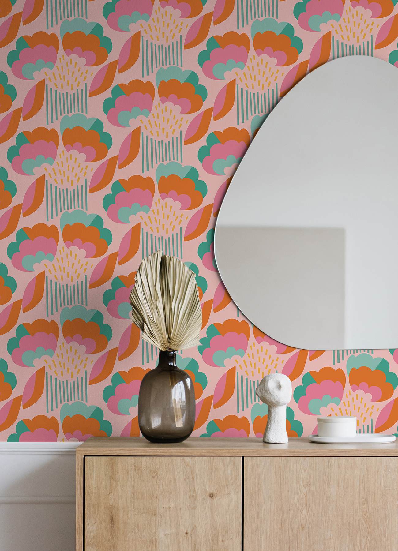 Retro Esme Pink Peel & Stick Wallpaper