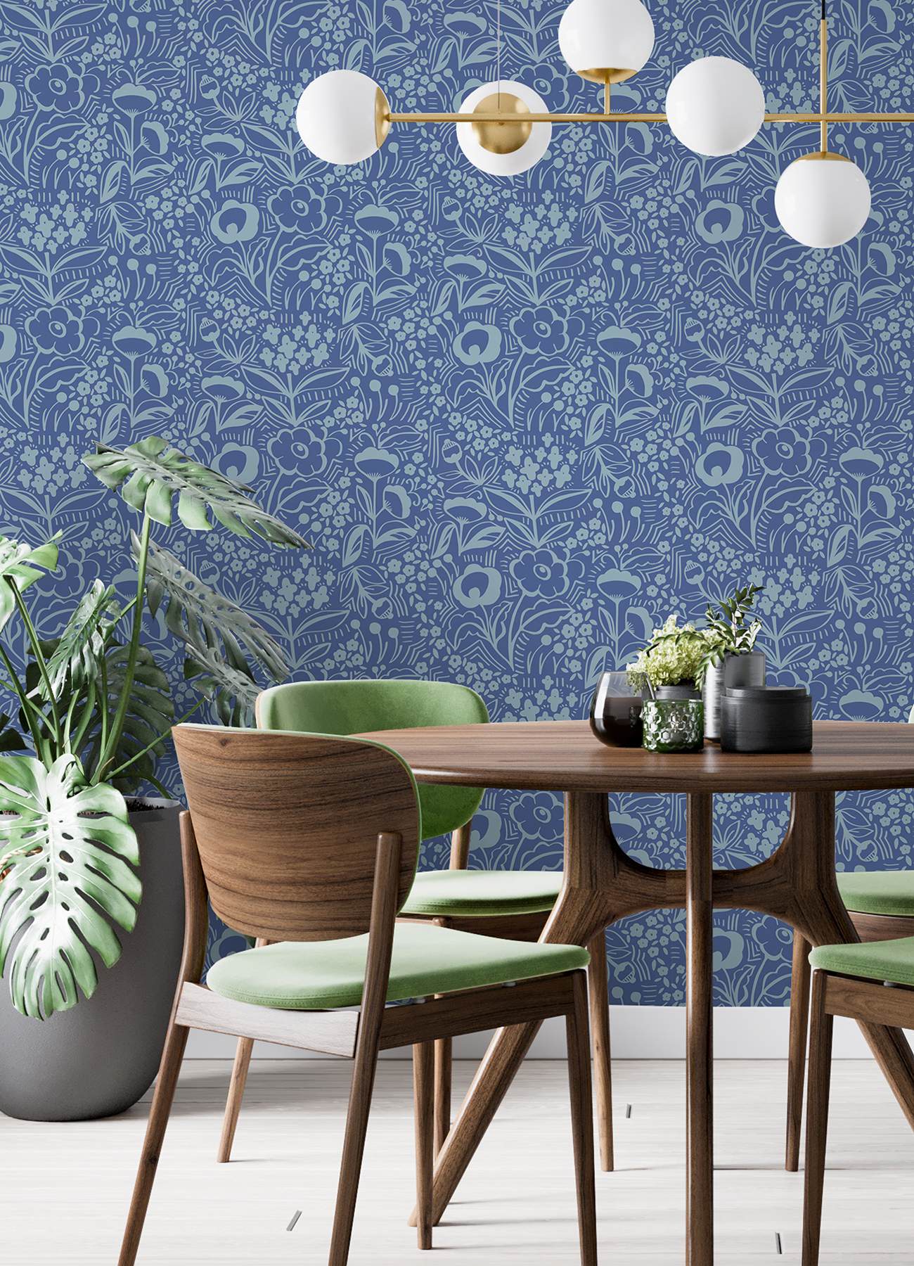 Jeani Blue Peel & Stick Wallpaper