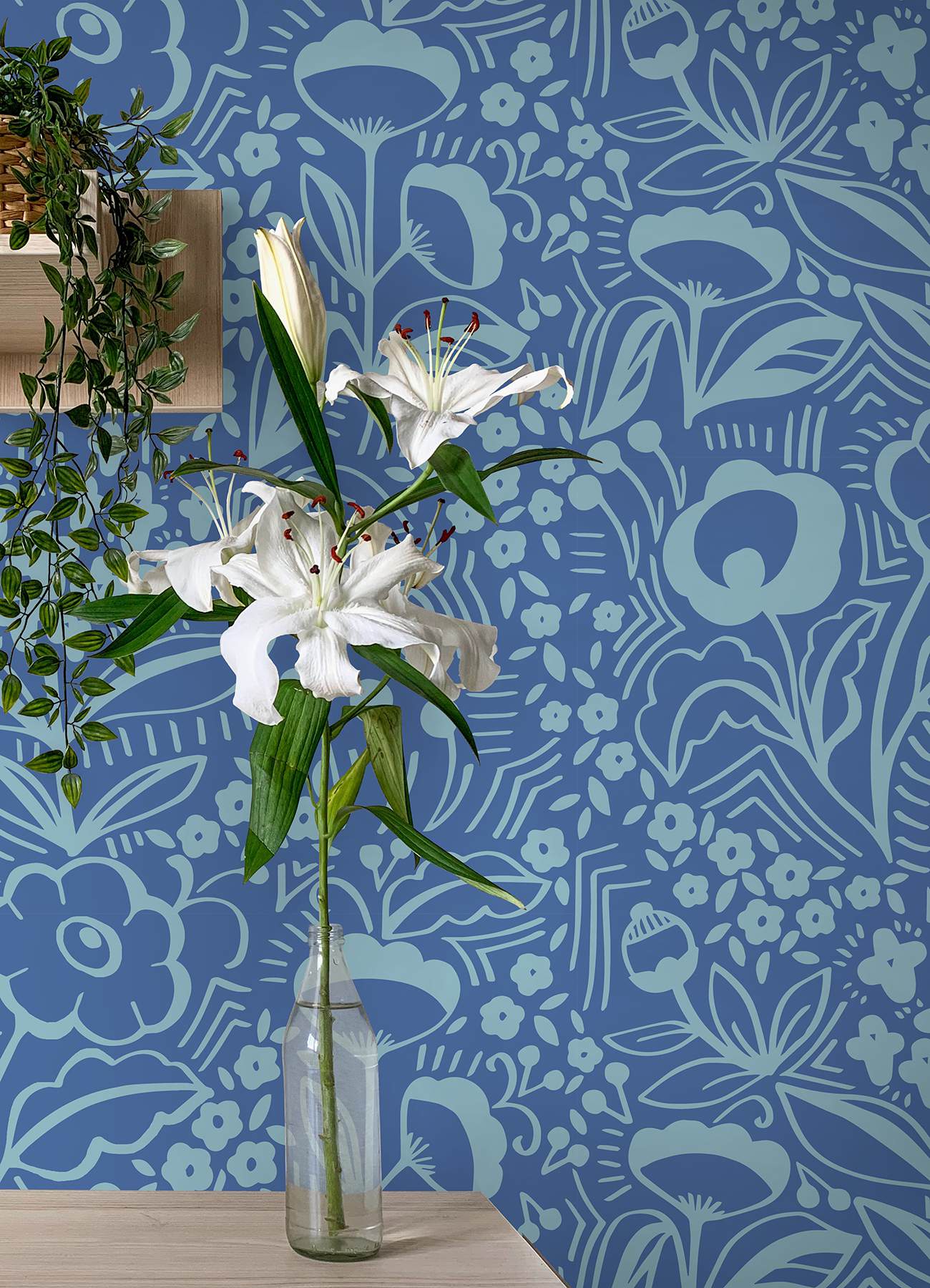 Jeani Blue Peel & Stick Wallpaper