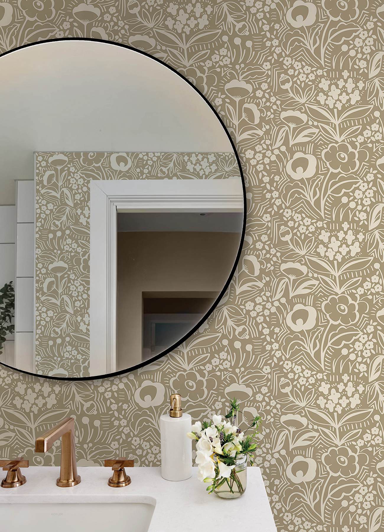 Jeani Light Brown Peel & Stick Wallpaper