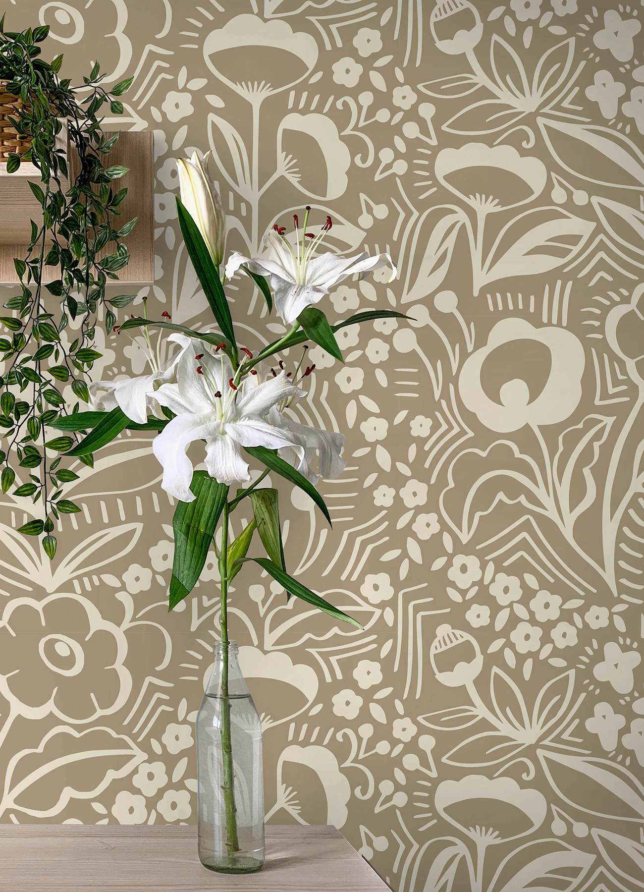 Jeani Light Brown Peel & Stick Wallpaper