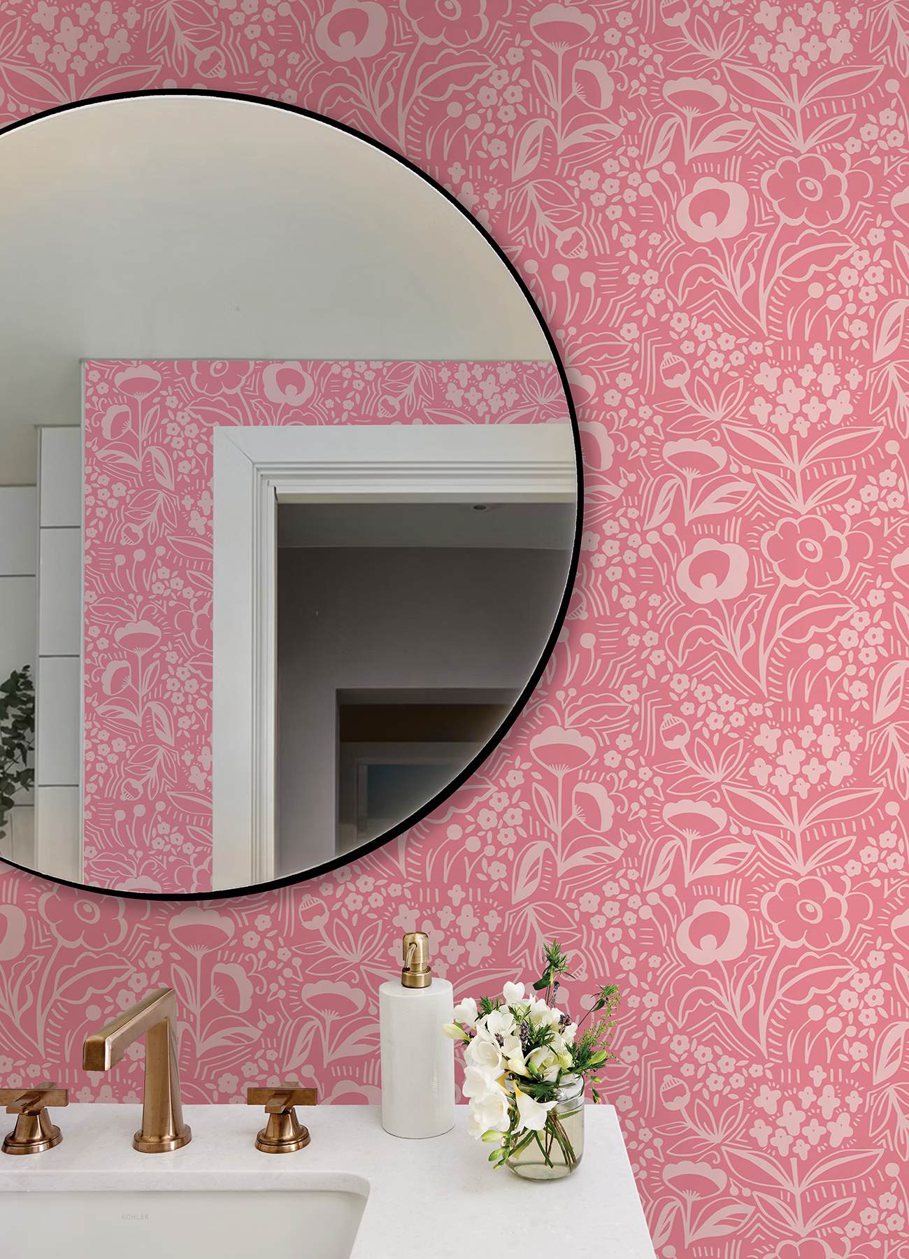 Jeani Pink Peel & Stick Wallpaper