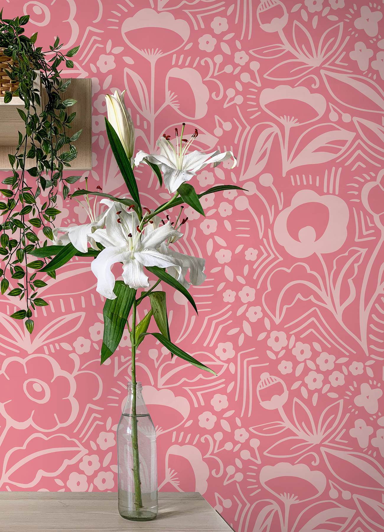 Jeani Pink Peel & Stick Wallpaper