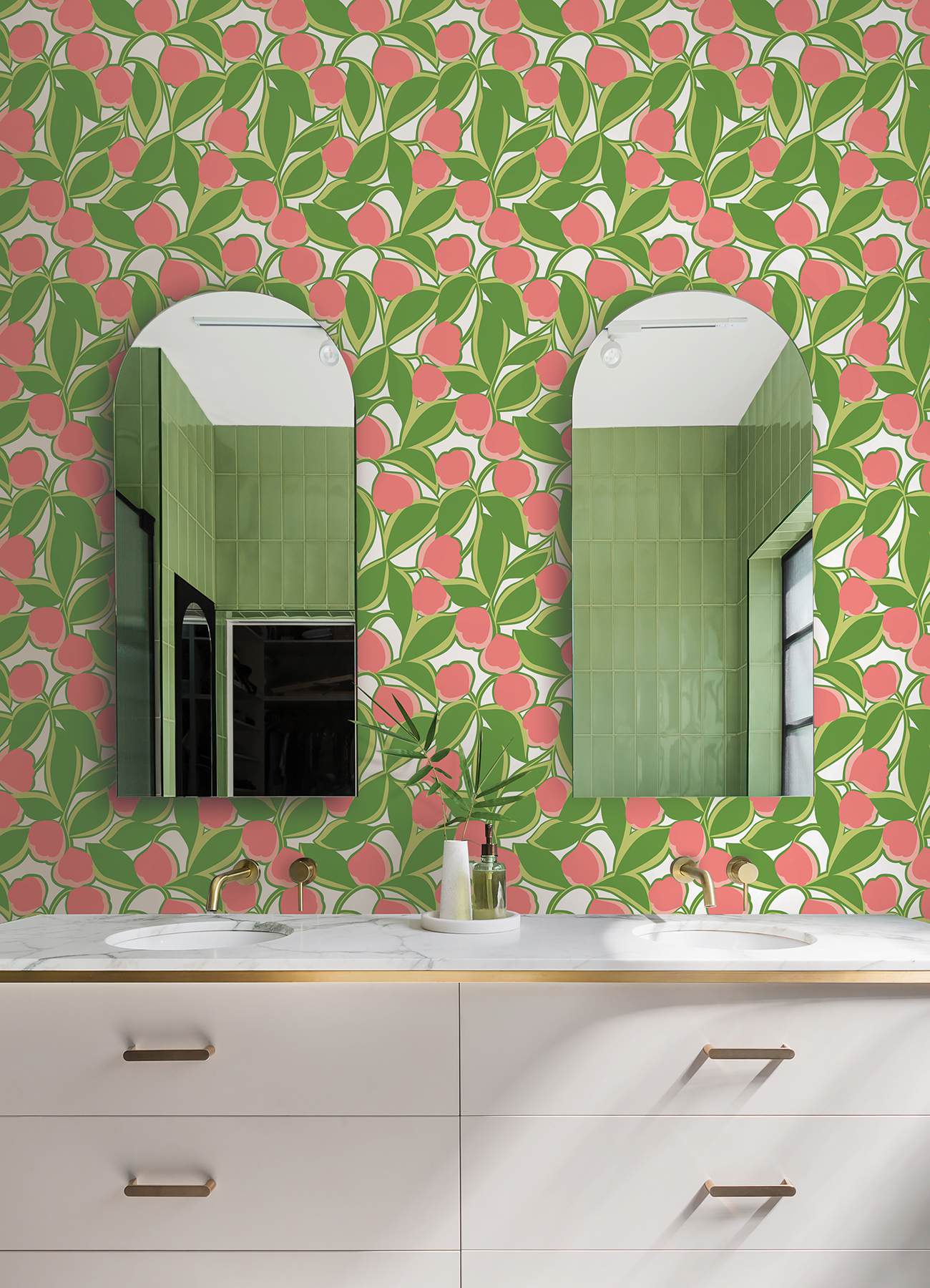 Talia Green Peel & Stick Wallpaper