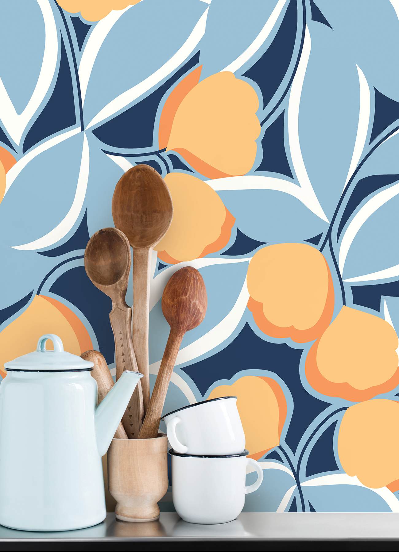 Talia Light Blue Peel & Stick Wallpaper